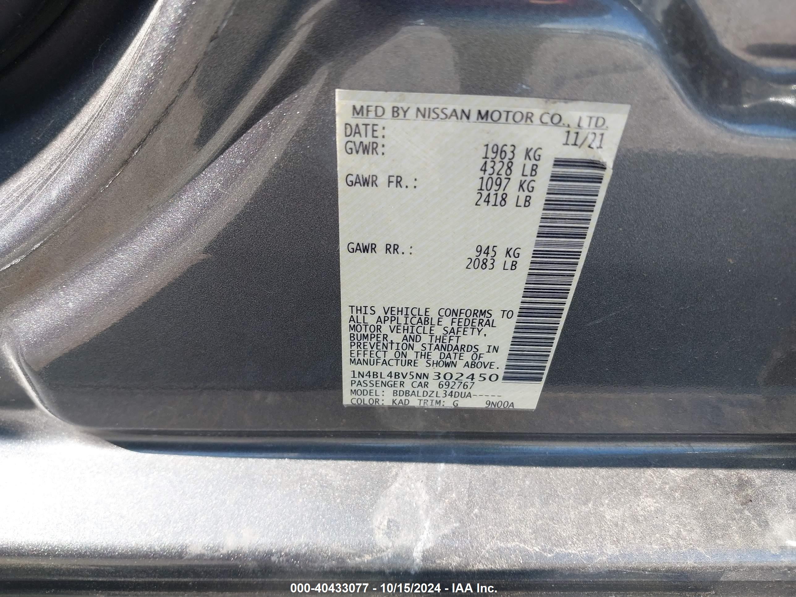 NISSAN ALTIMA image 9
