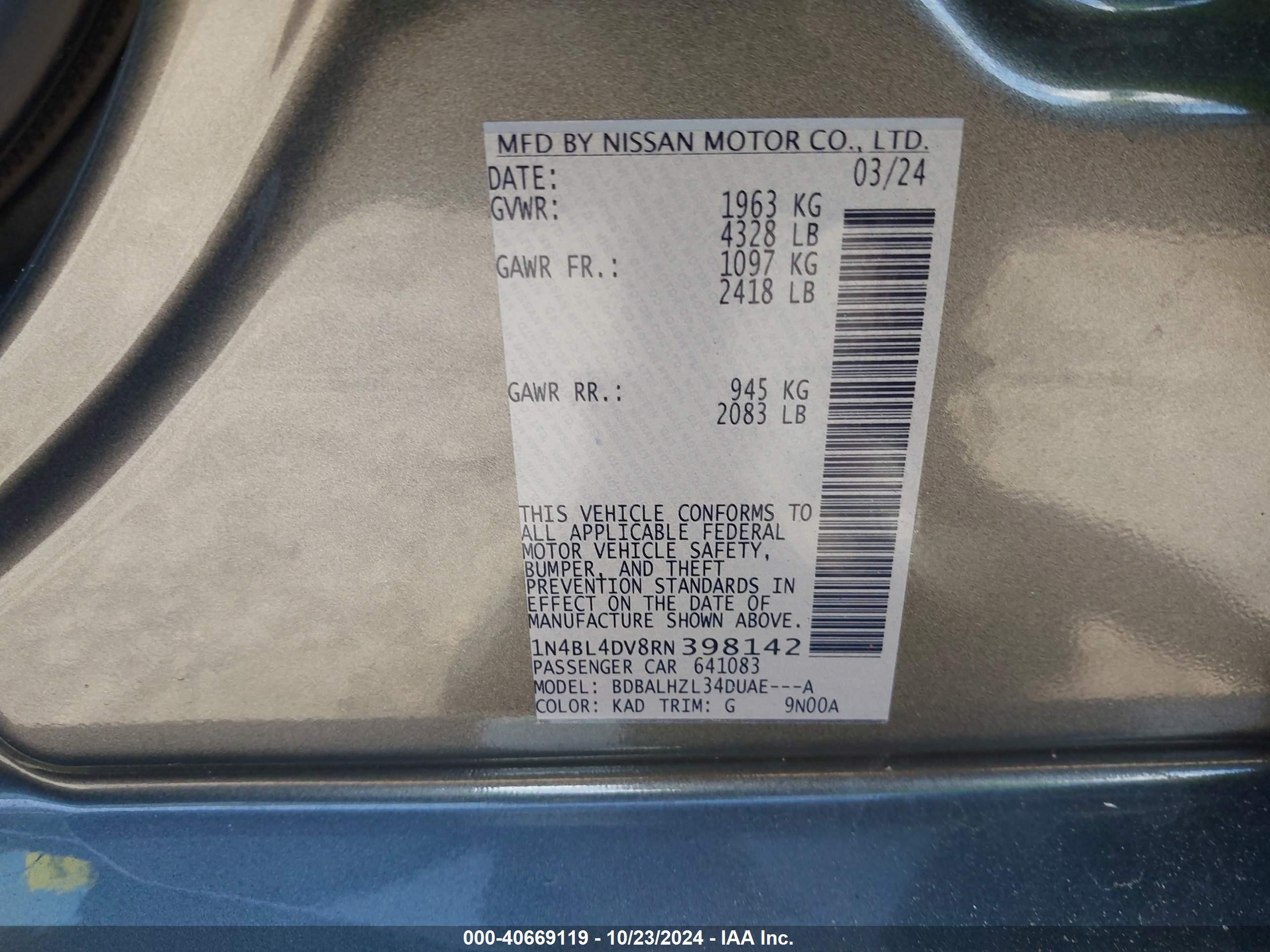 NISSAN ALTIMA image 9