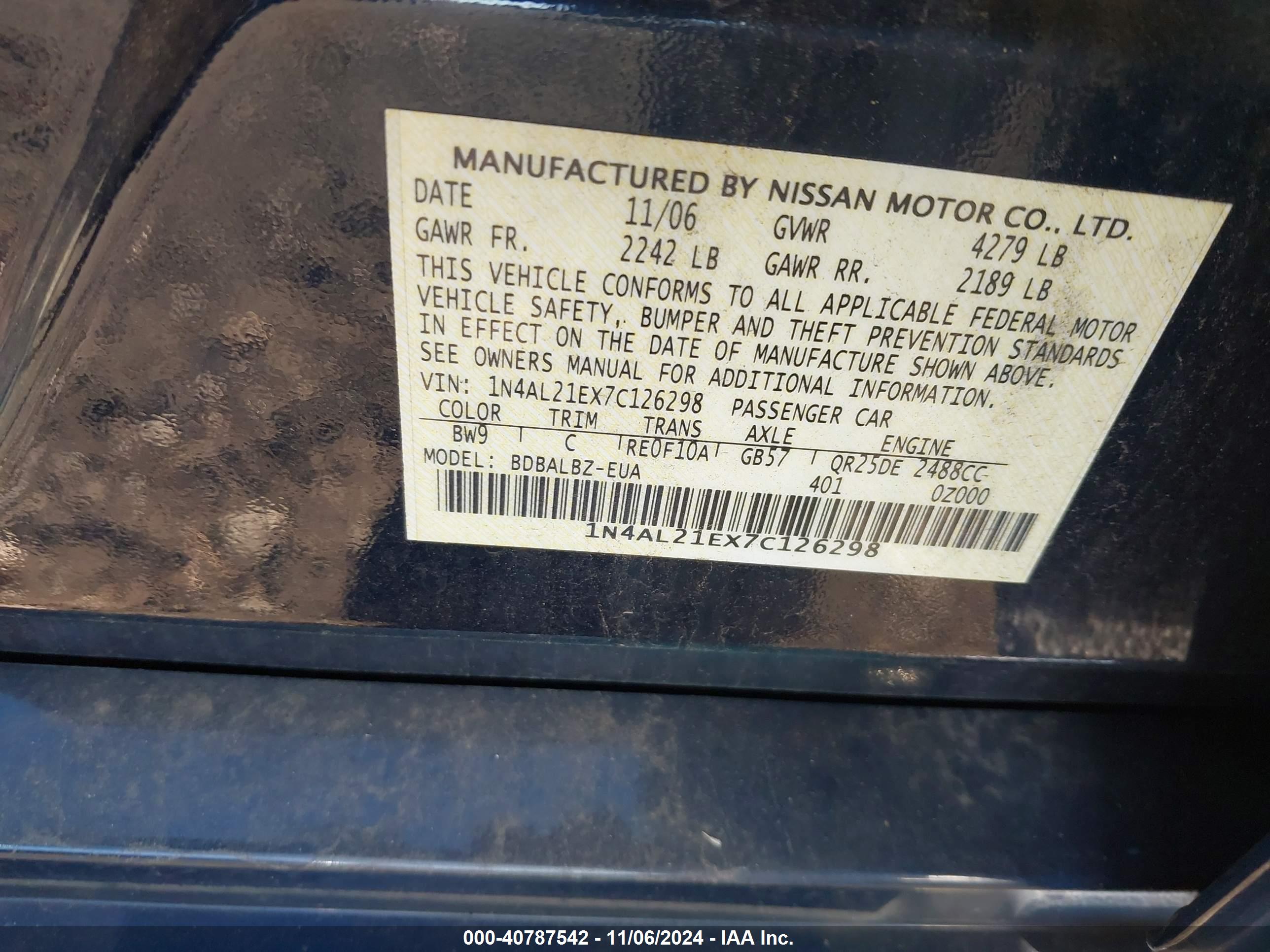 NISSAN ALTIMA image 9