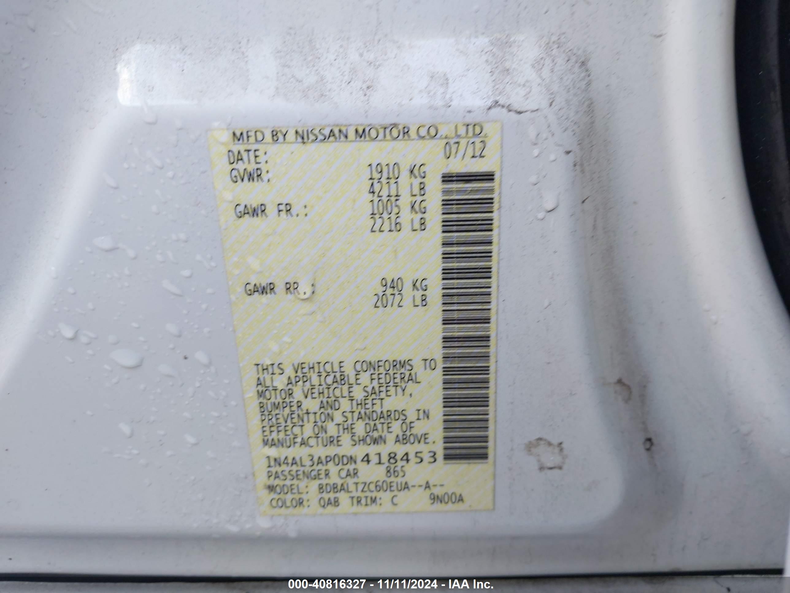 NISSAN ALTIMA image 9