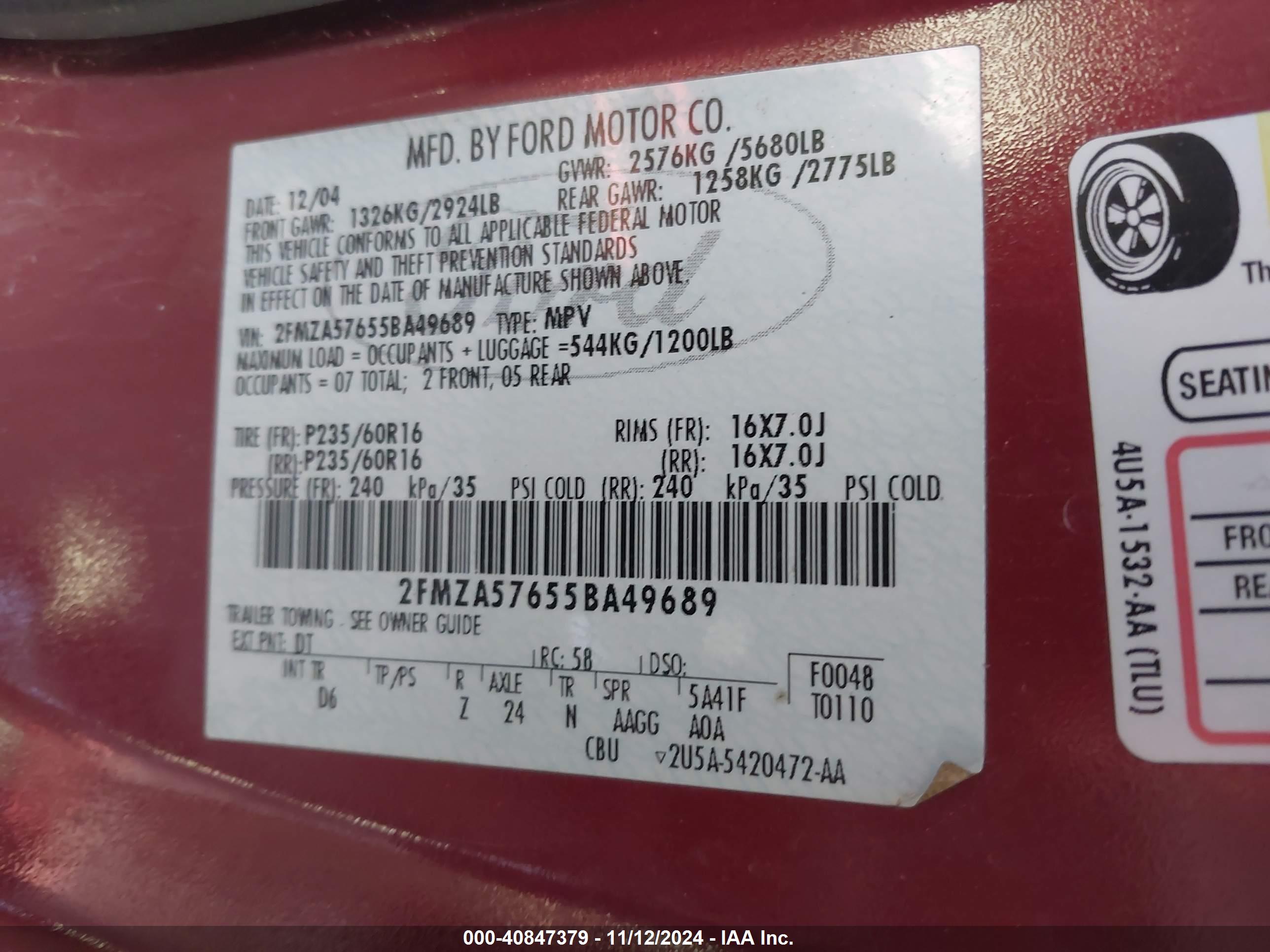 FORD FREESTAR image 9