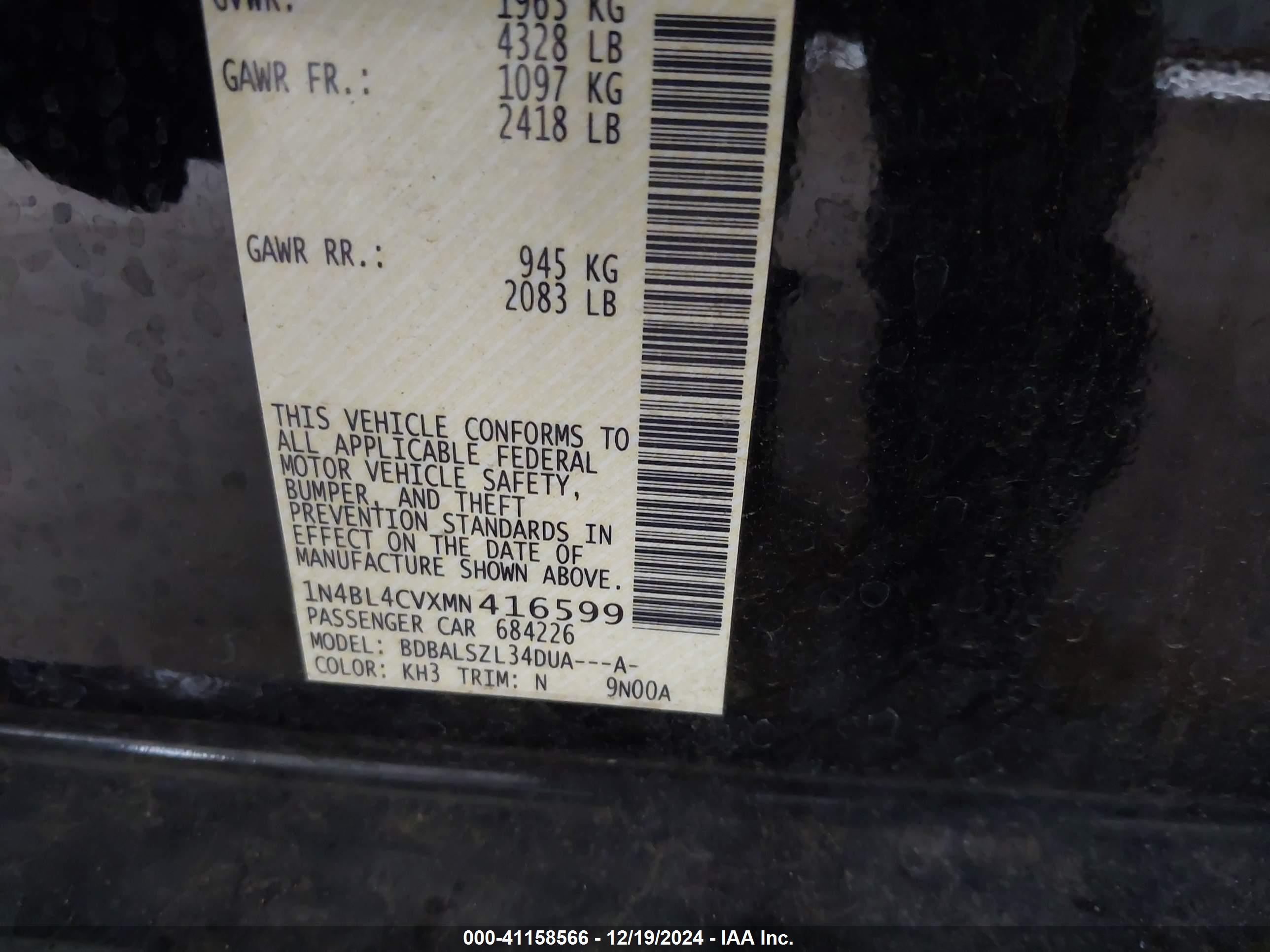 NISSAN ALTIMA image 9