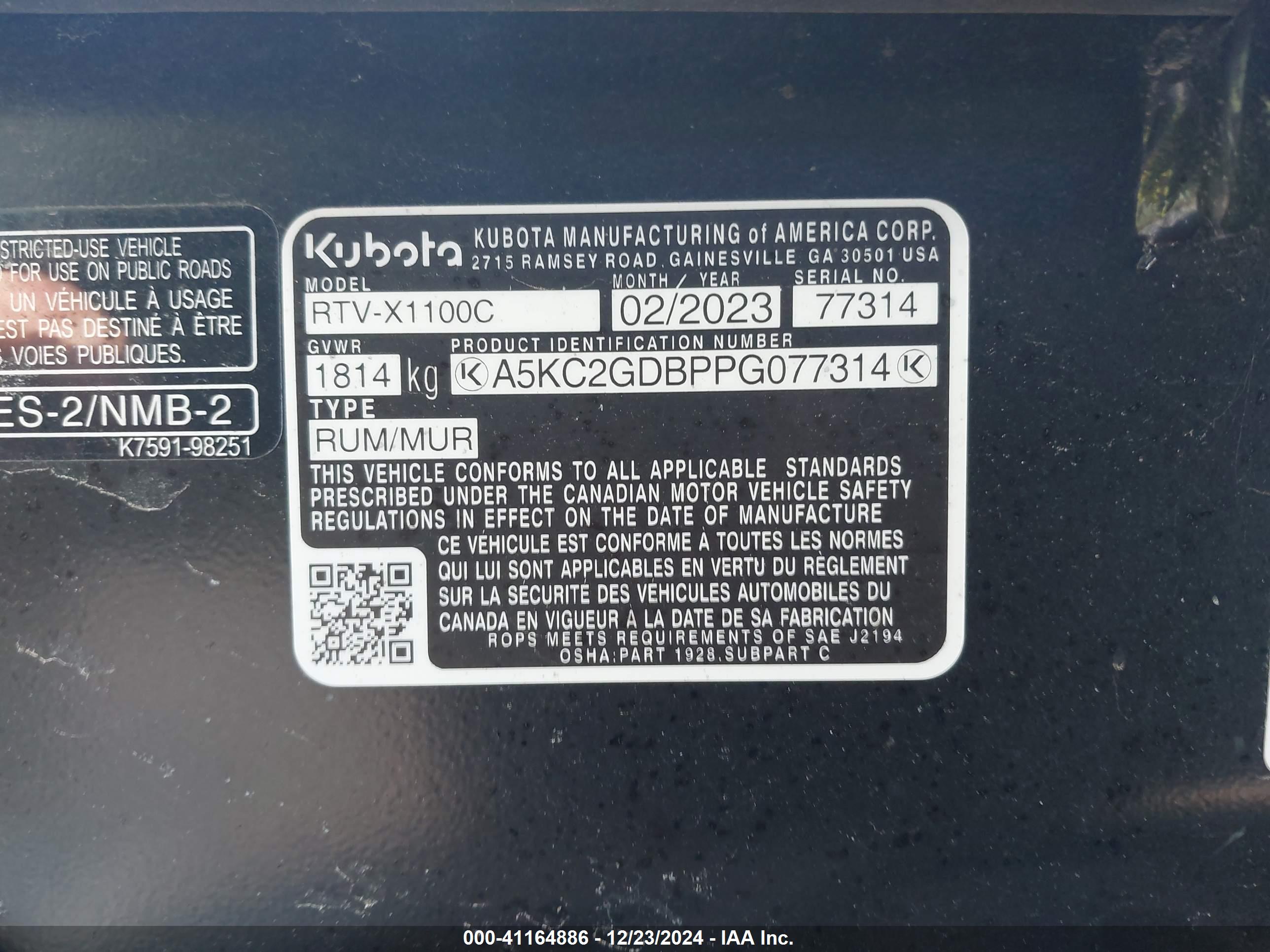 KUBOTA RTV1100 image 9