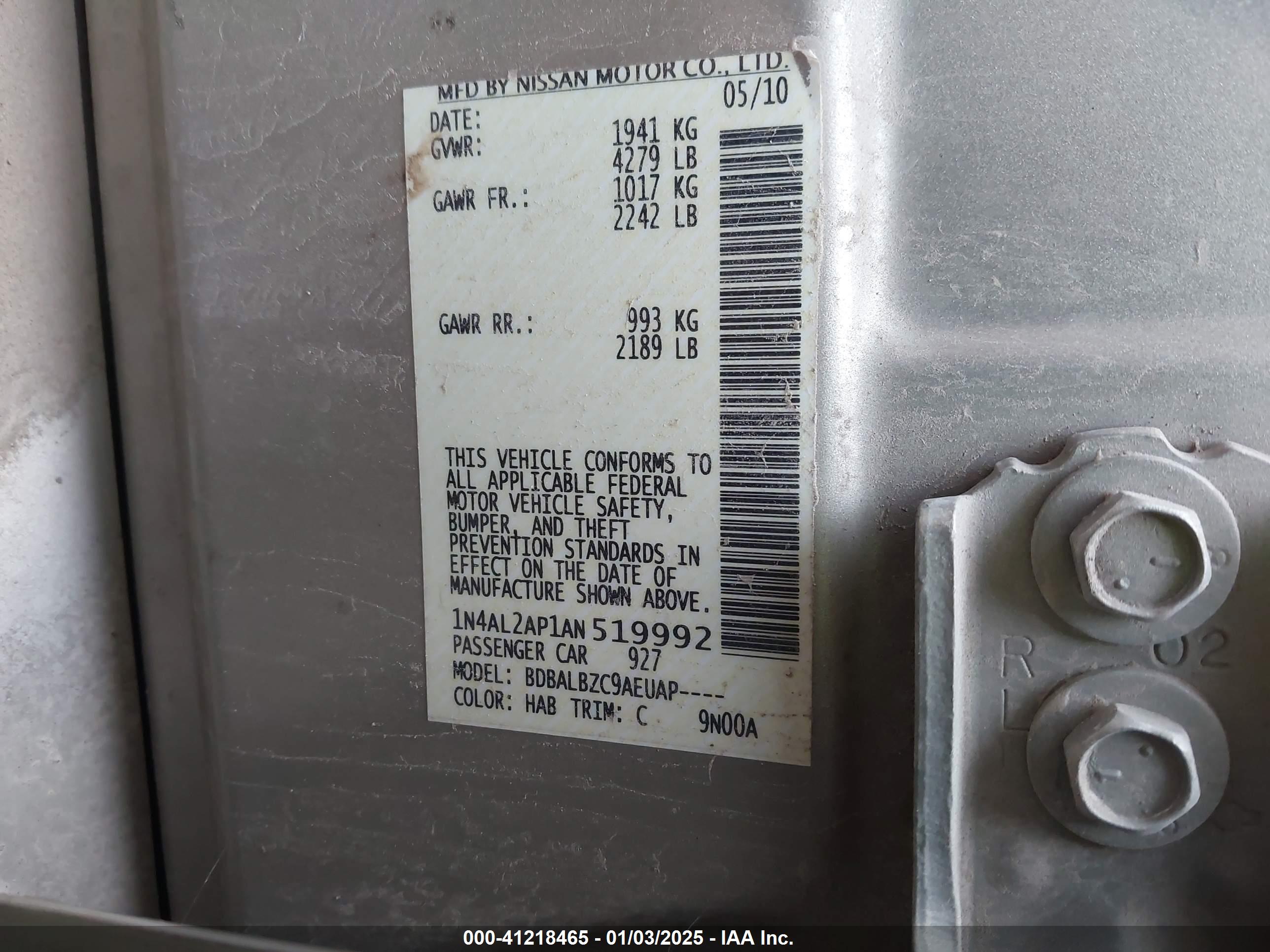 NISSAN ALTIMA image 9