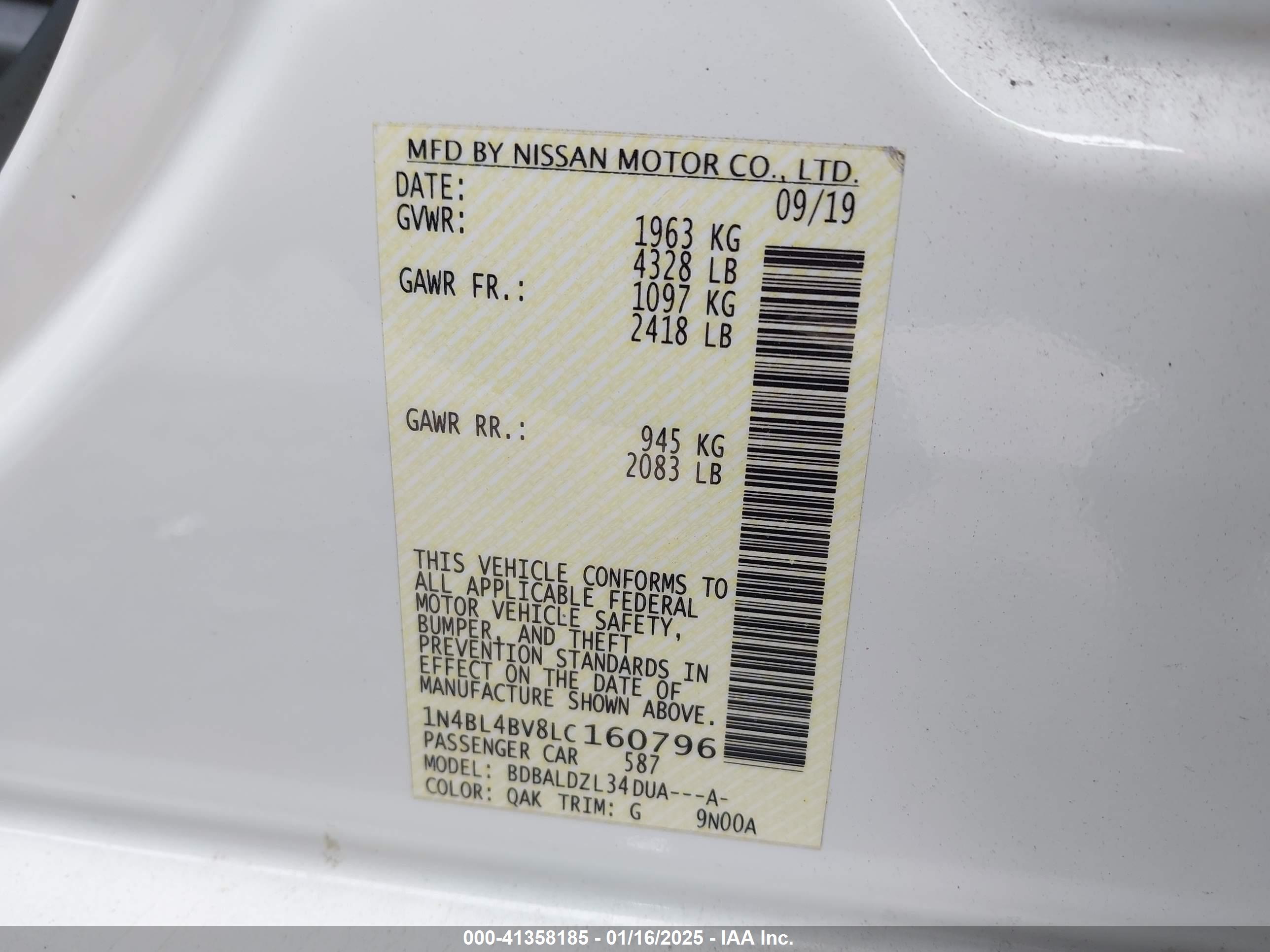 NISSAN ALTIMA image 9