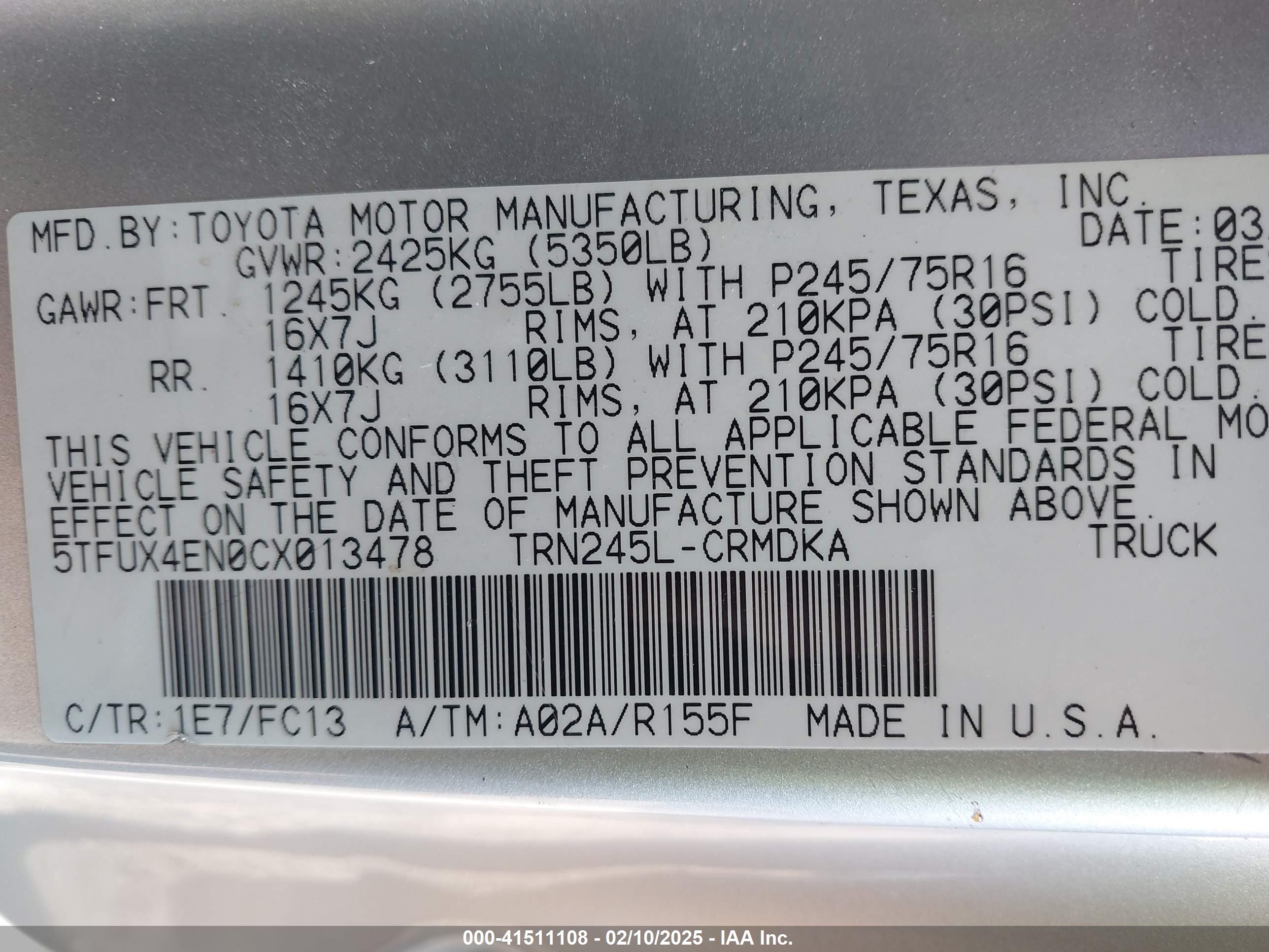 TOYOTA TACOMA image 9