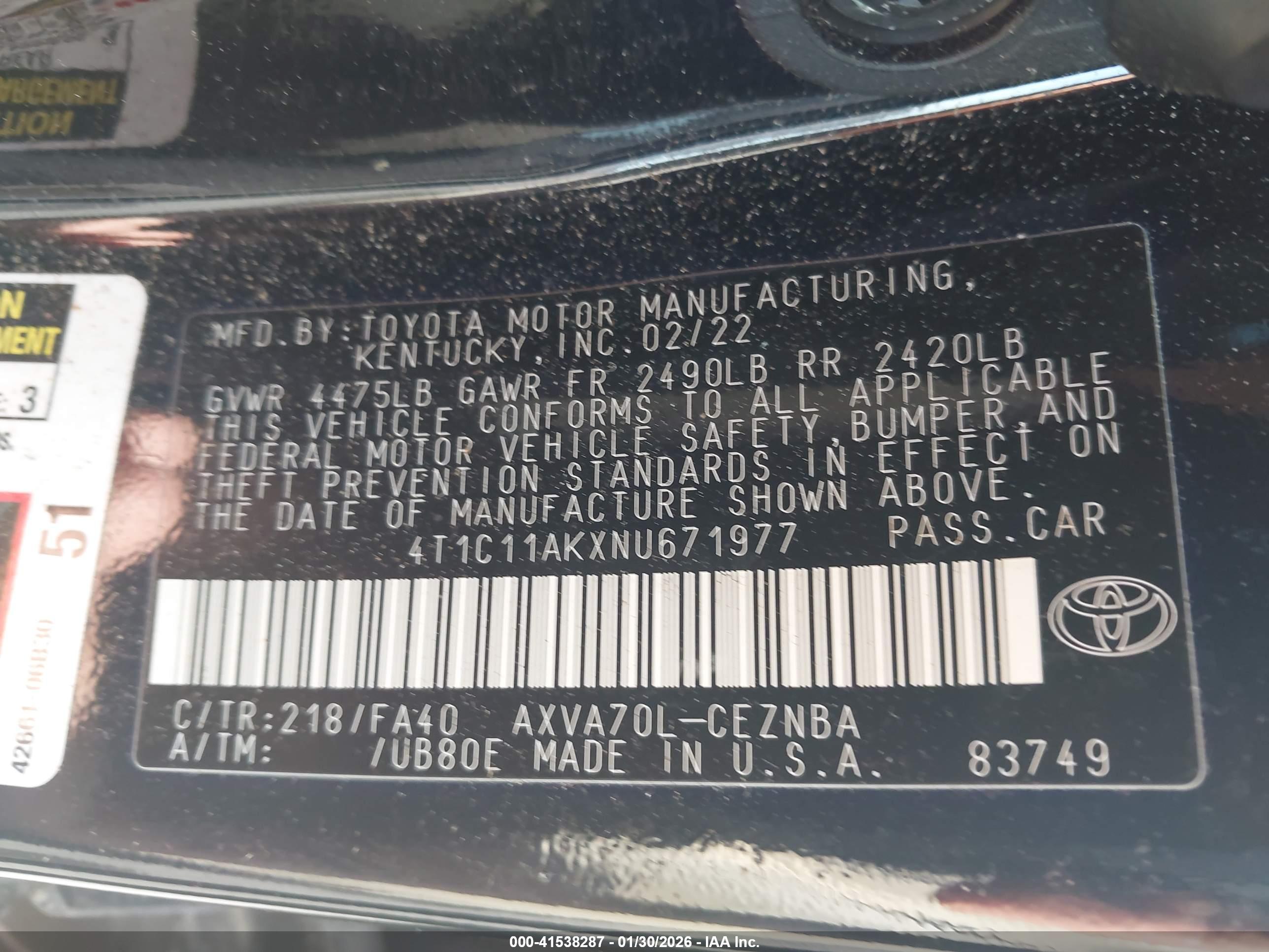 TOYOTA CAMRY image 9
