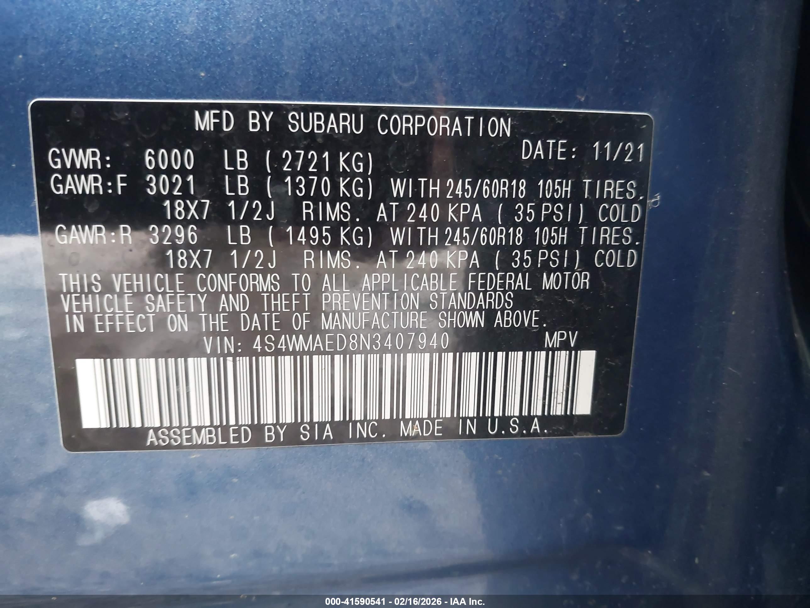 SUBARU ASCENT image 9