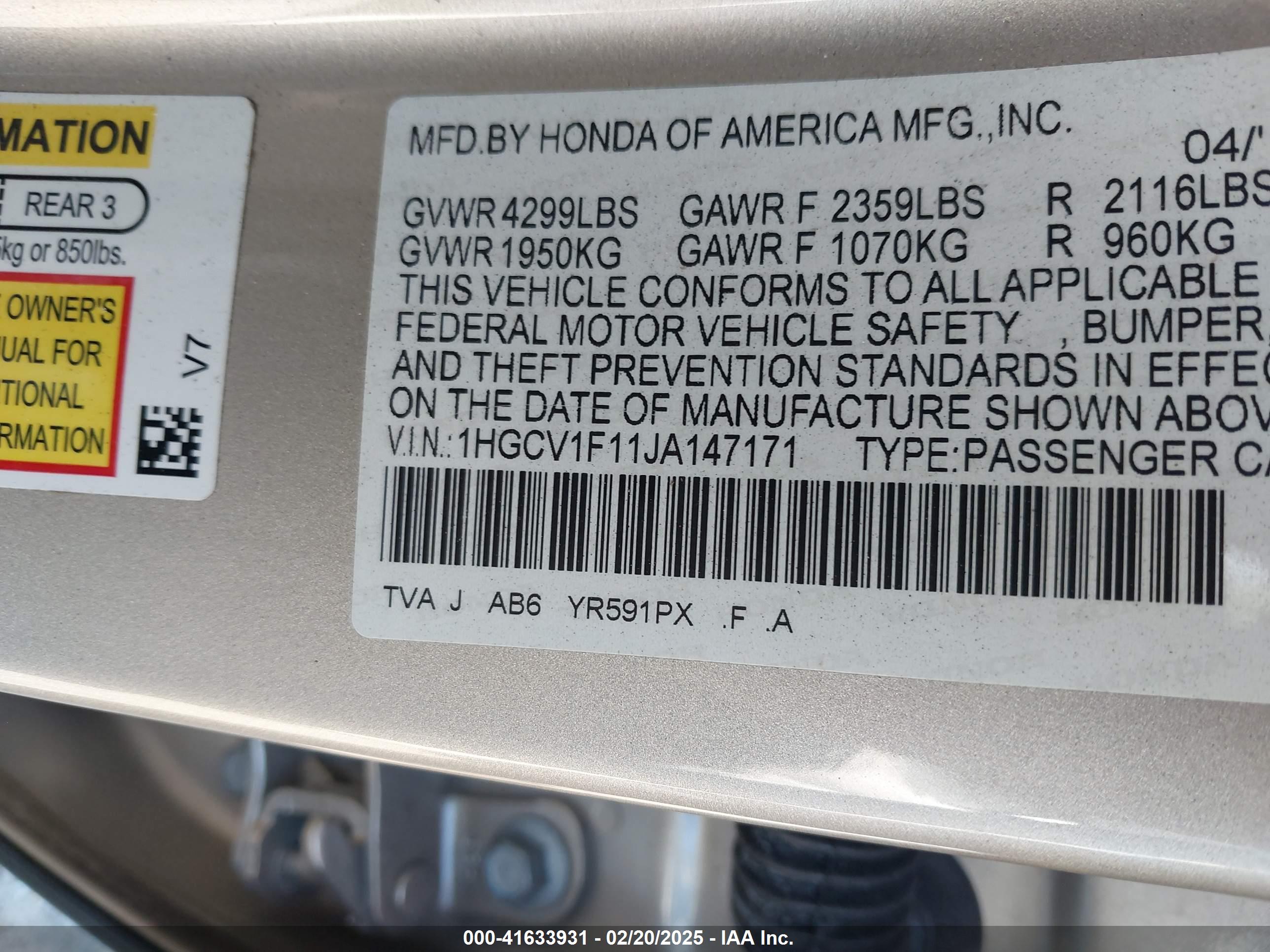 HONDA ACCORD image 9