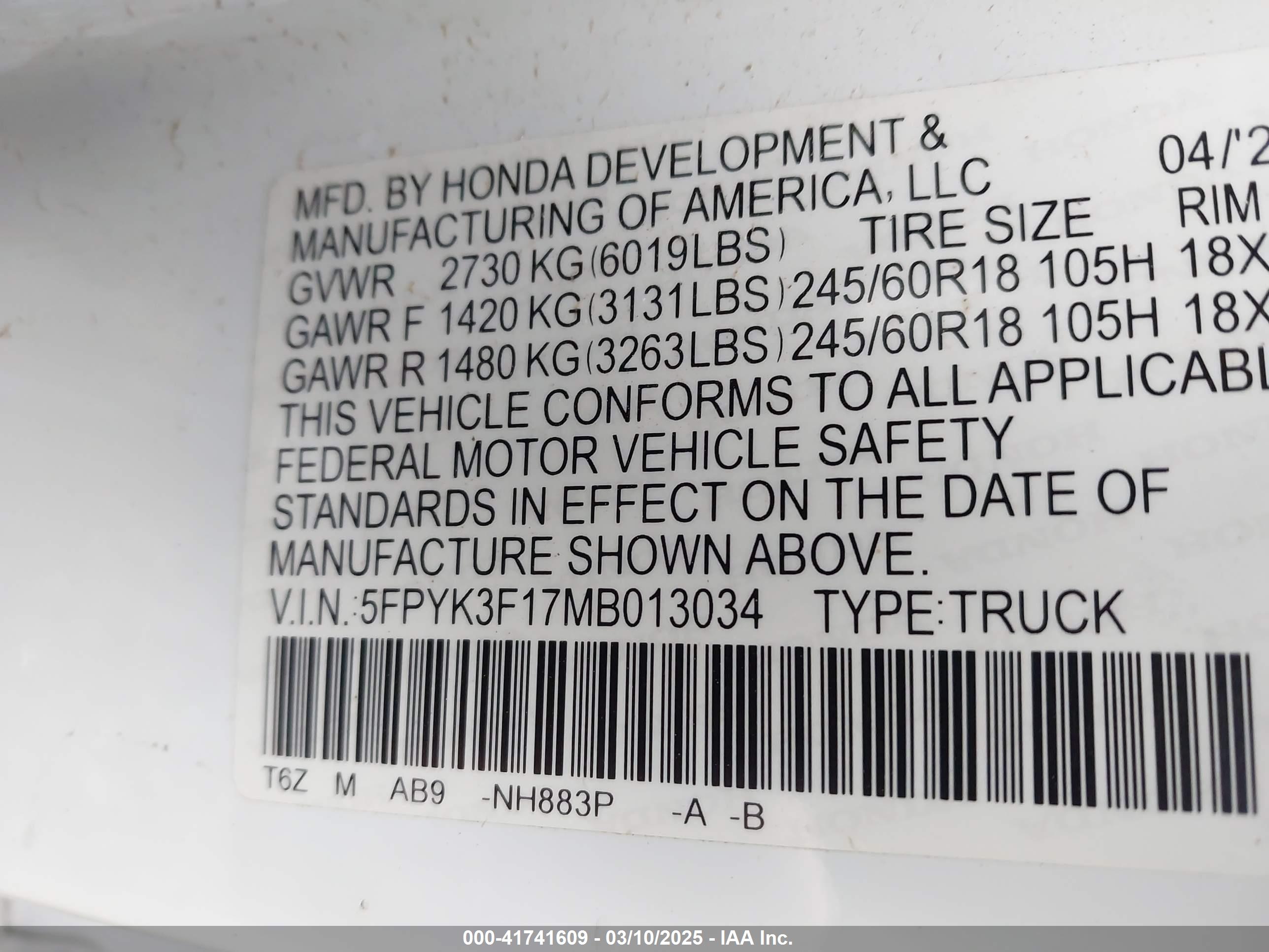 HONDA RIDGELINE image 9
