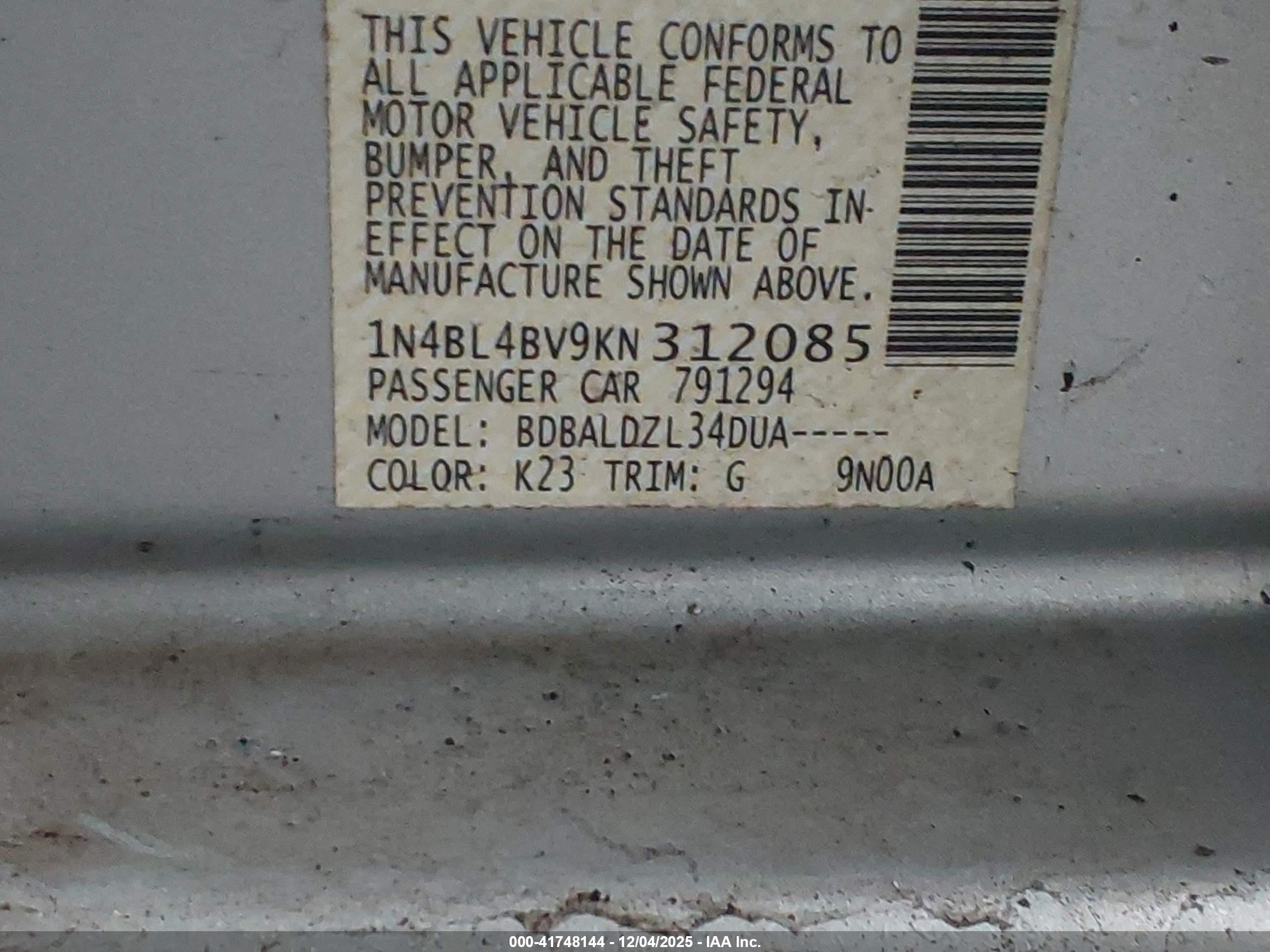 NISSAN ALTIMA image 9