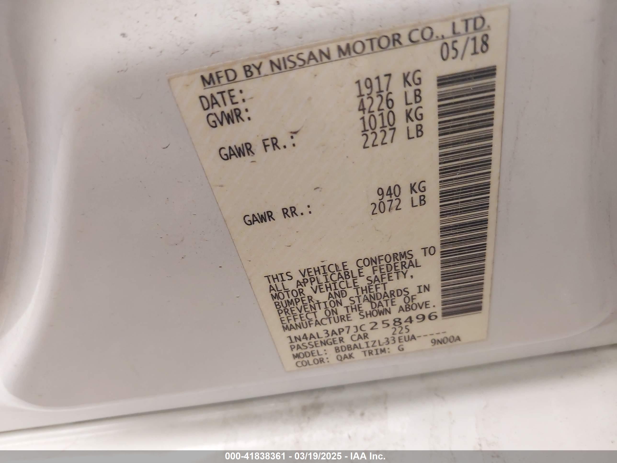 NISSAN ALTIMA image 9