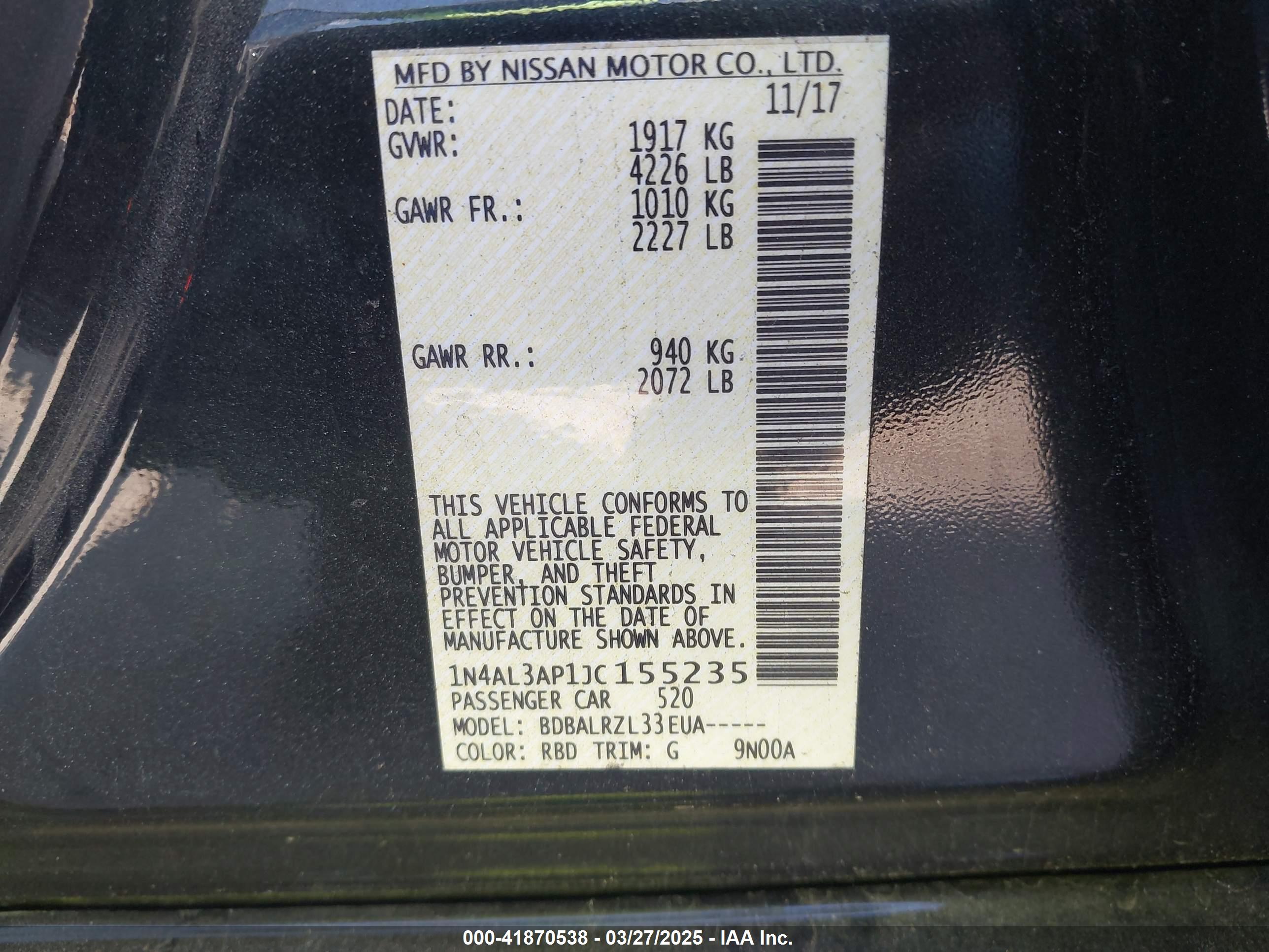 NISSAN ALTIMA image 9