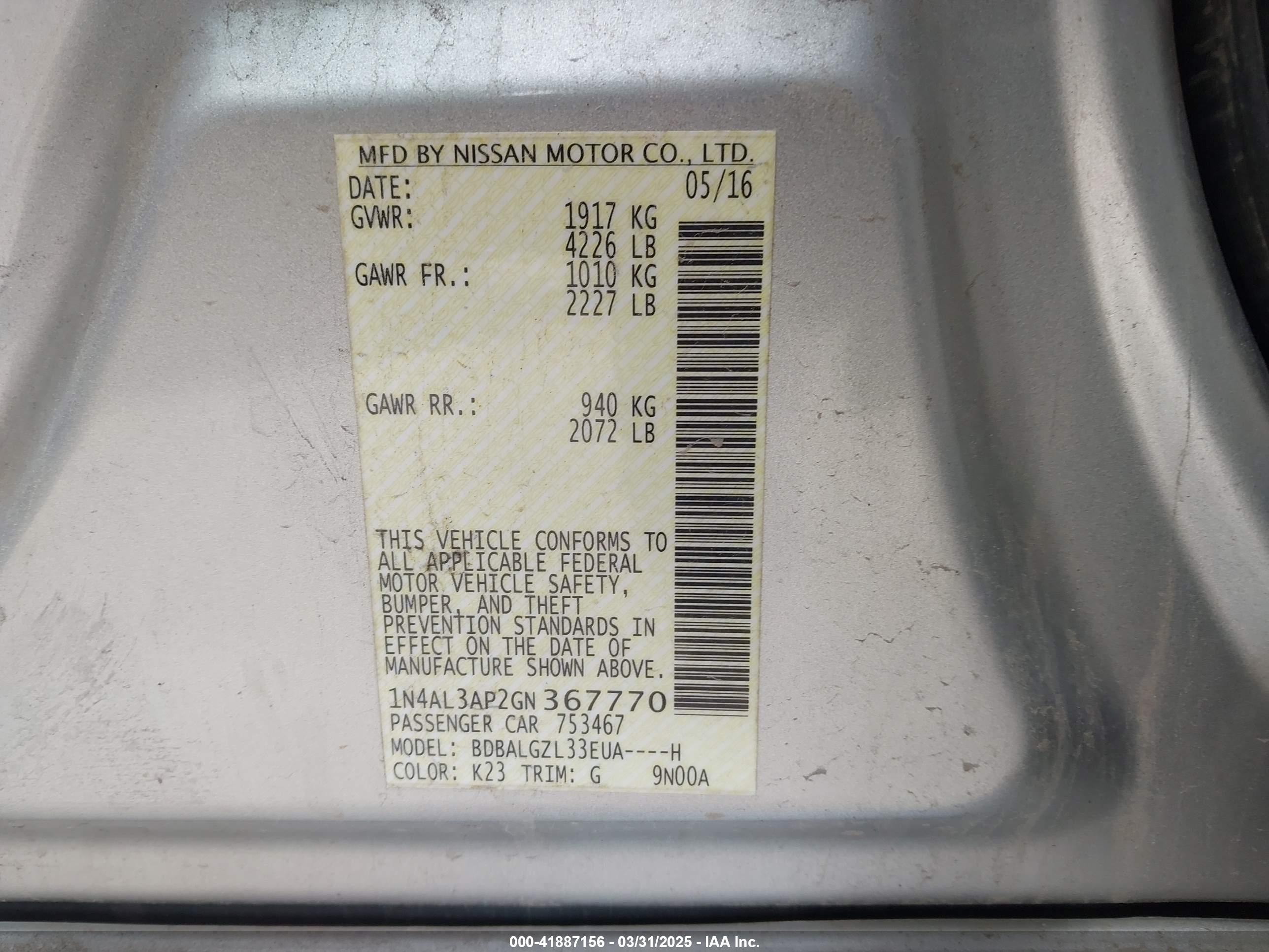 NISSAN ALTIMA image 9
