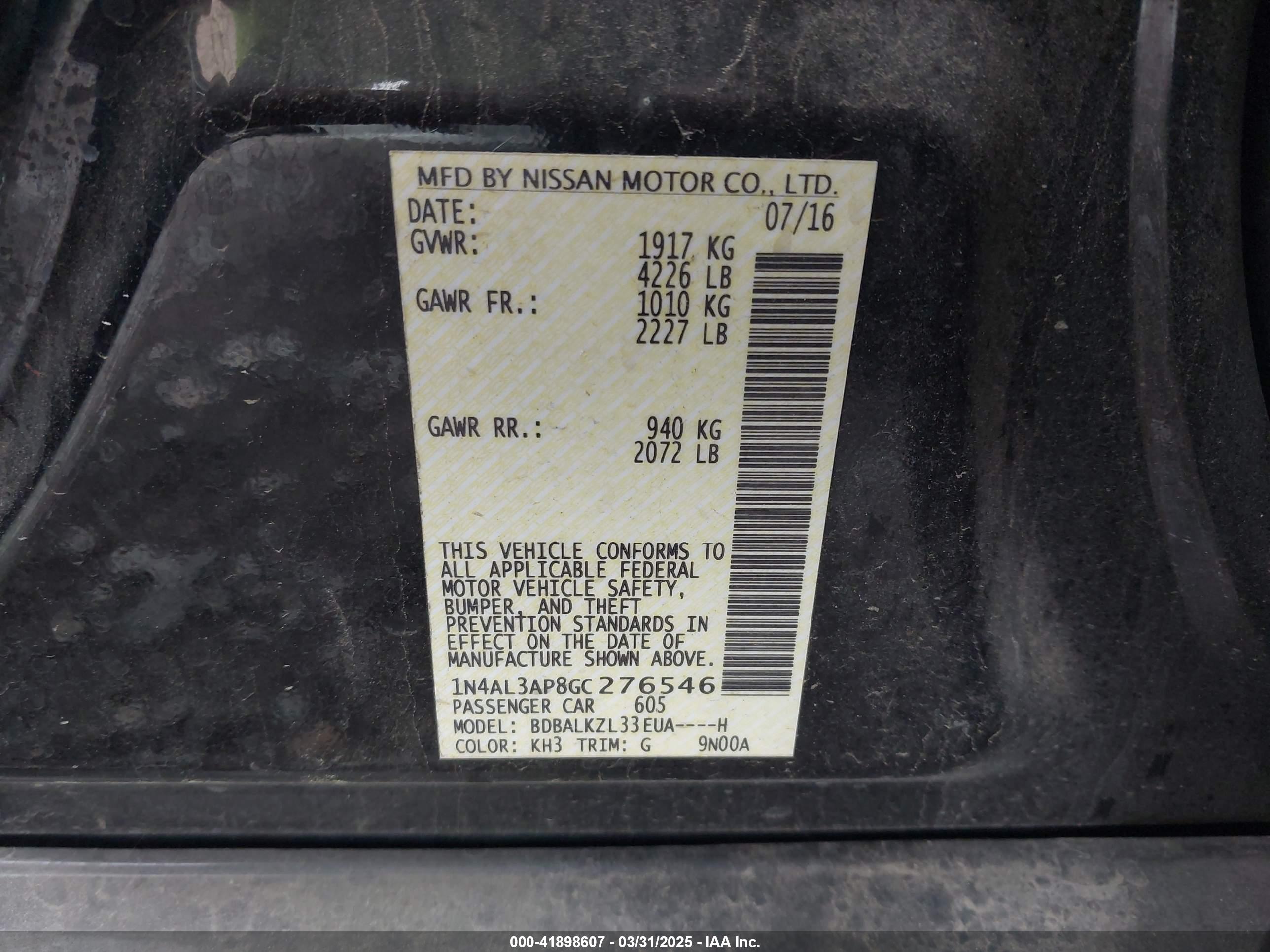 NISSAN ALTIMA image 9