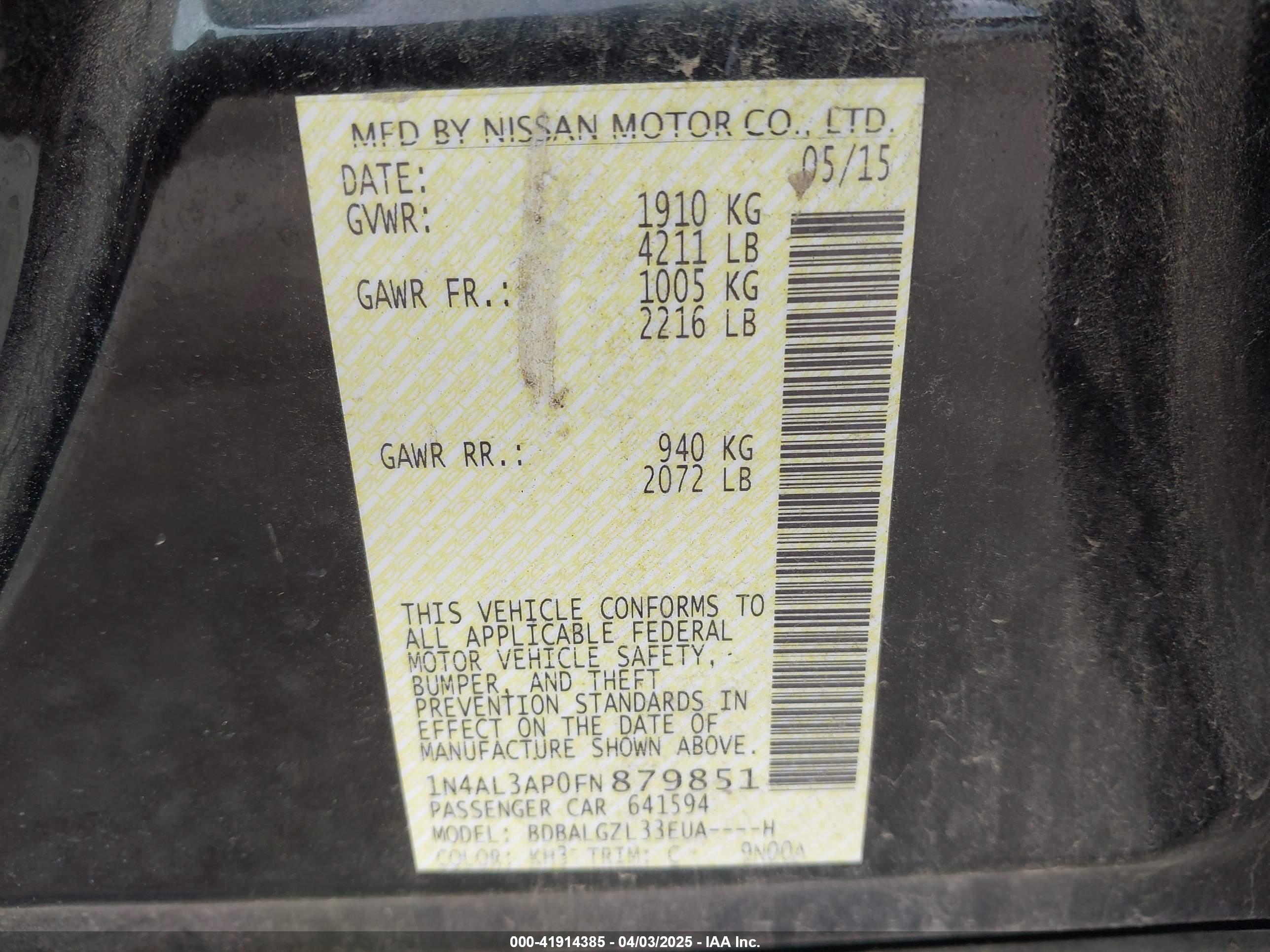 NISSAN ALTIMA image 9