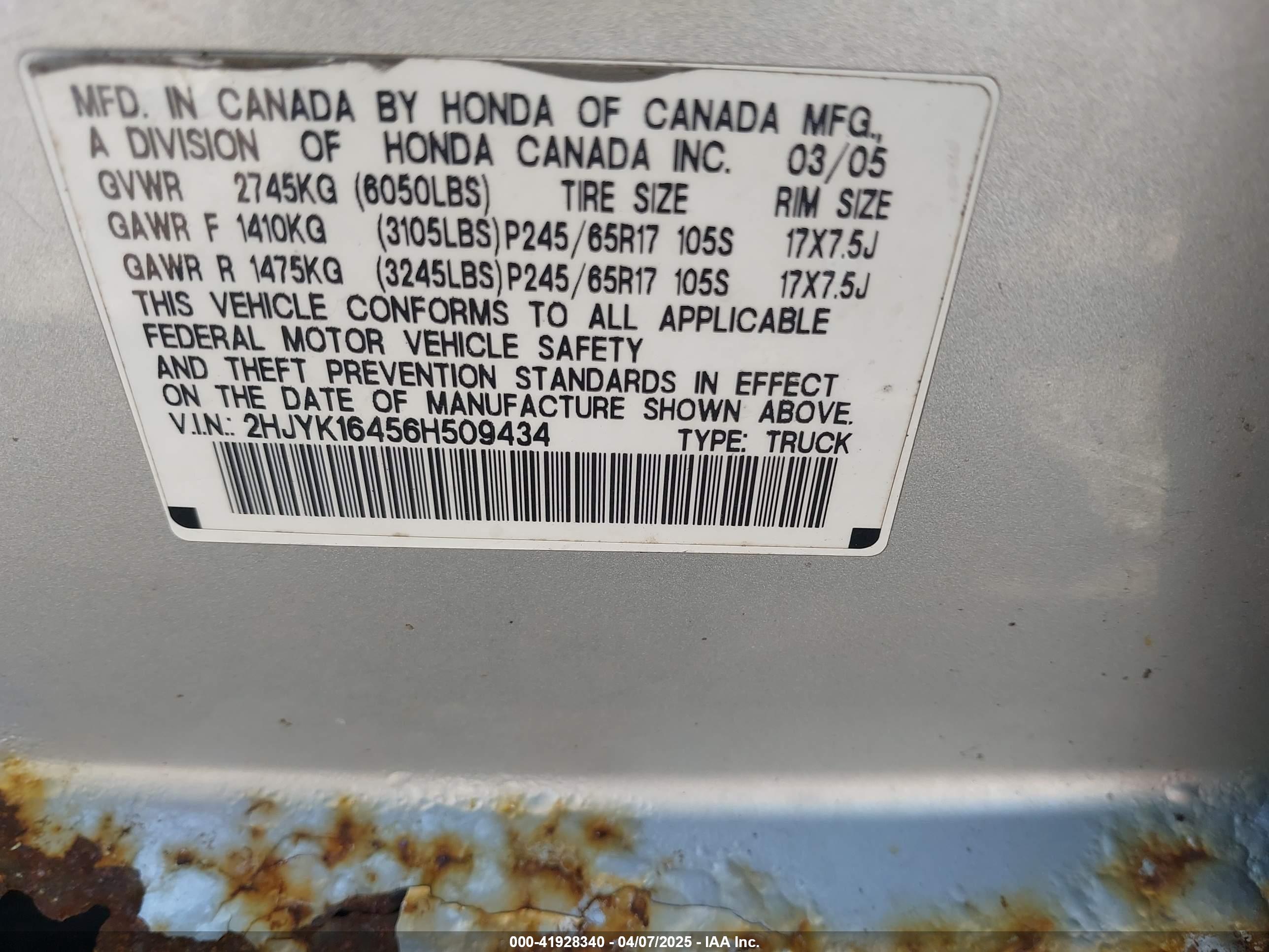 HONDA RIDGELINE image 9