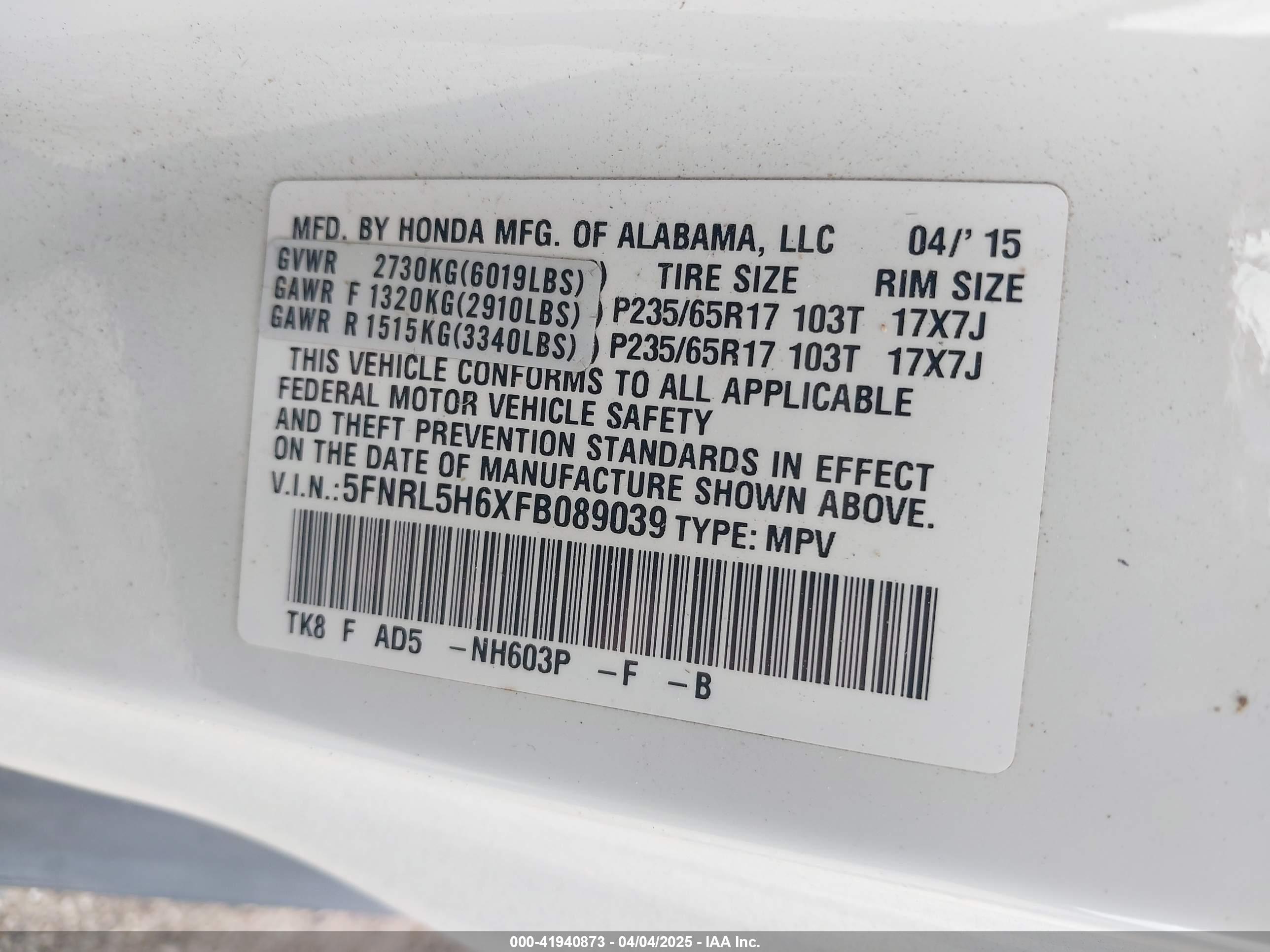 HONDA ODYSSEY image 9