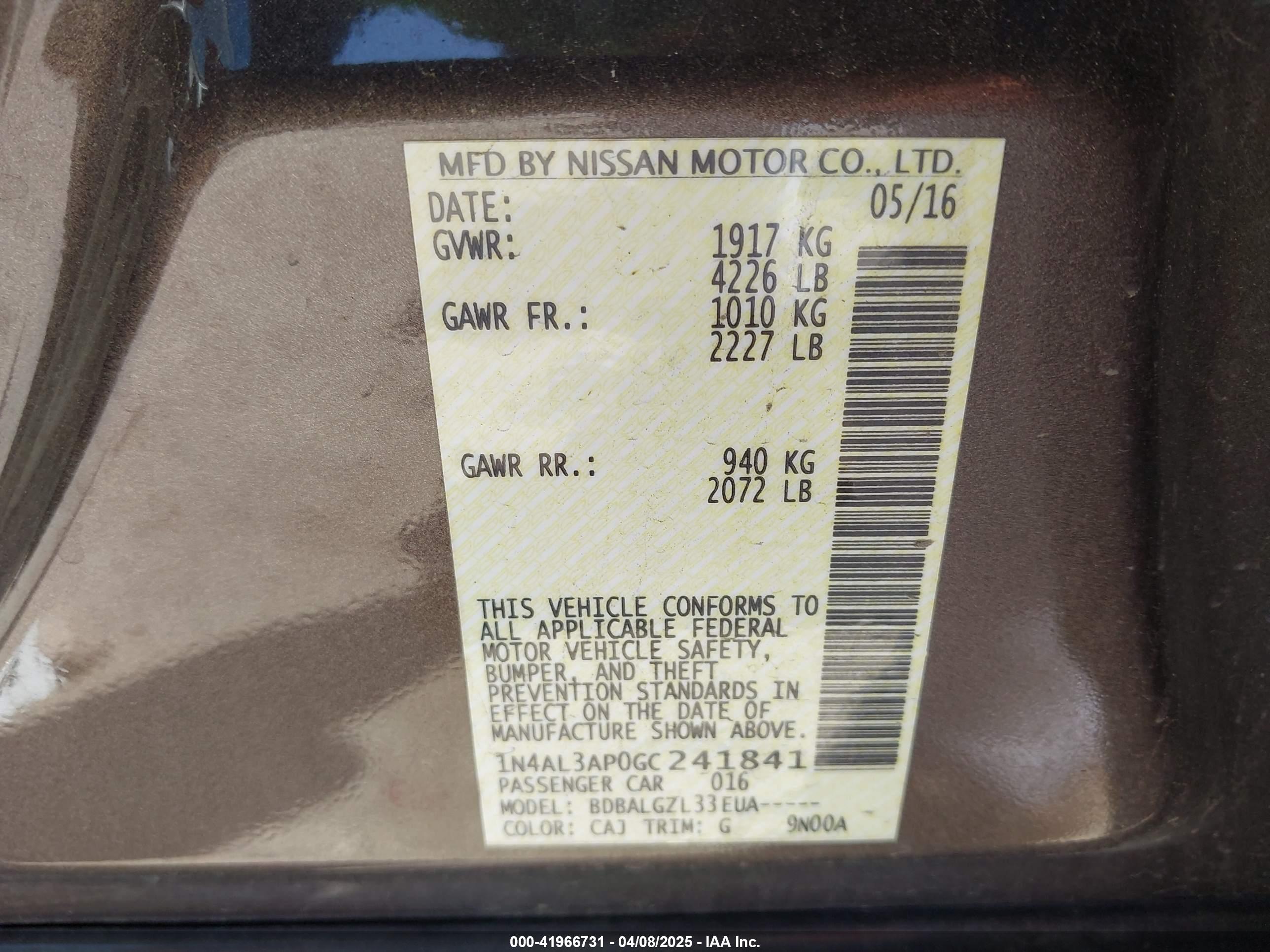 NISSAN ALTIMA image 9