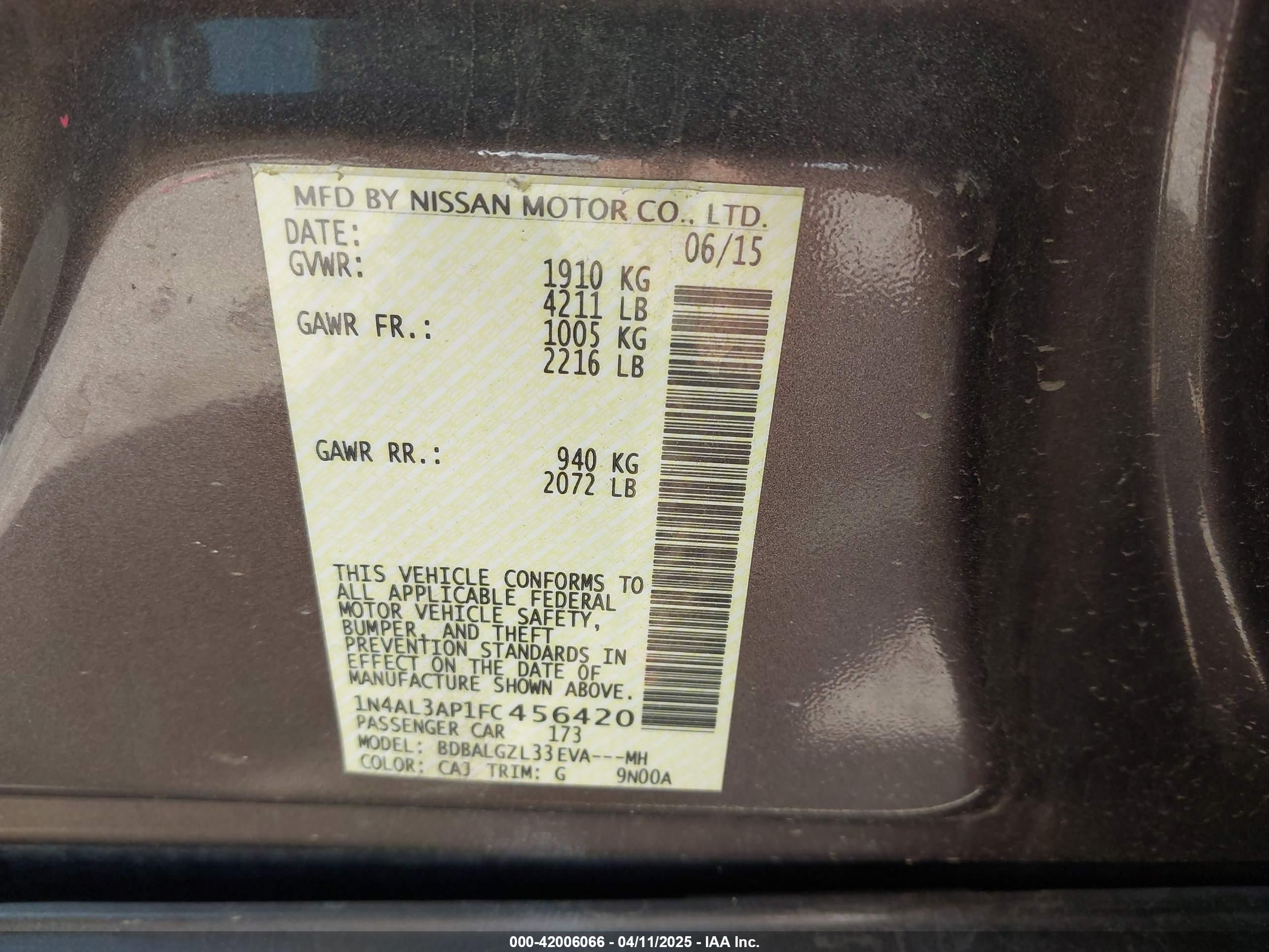 NISSAN ALTIMA image 9