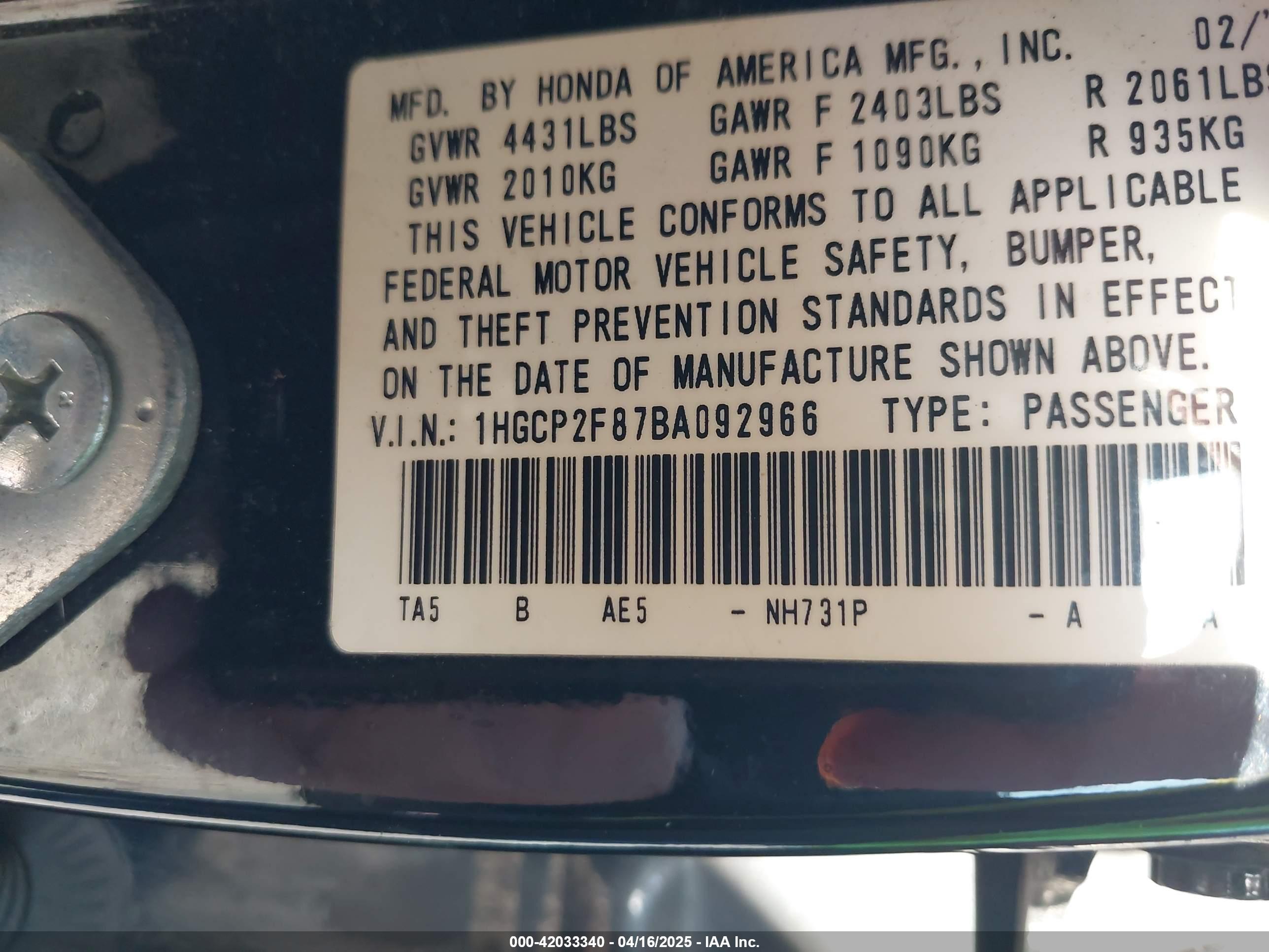 HONDA ACCORD image 9