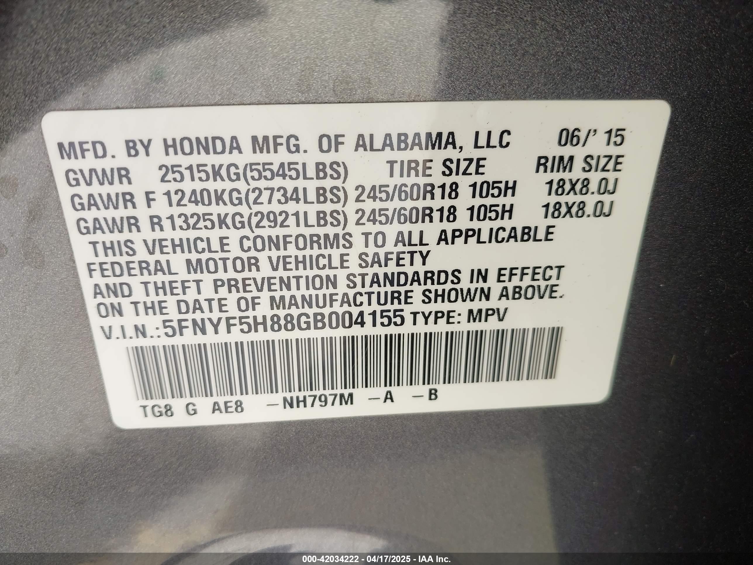 HONDA PILOT image 9