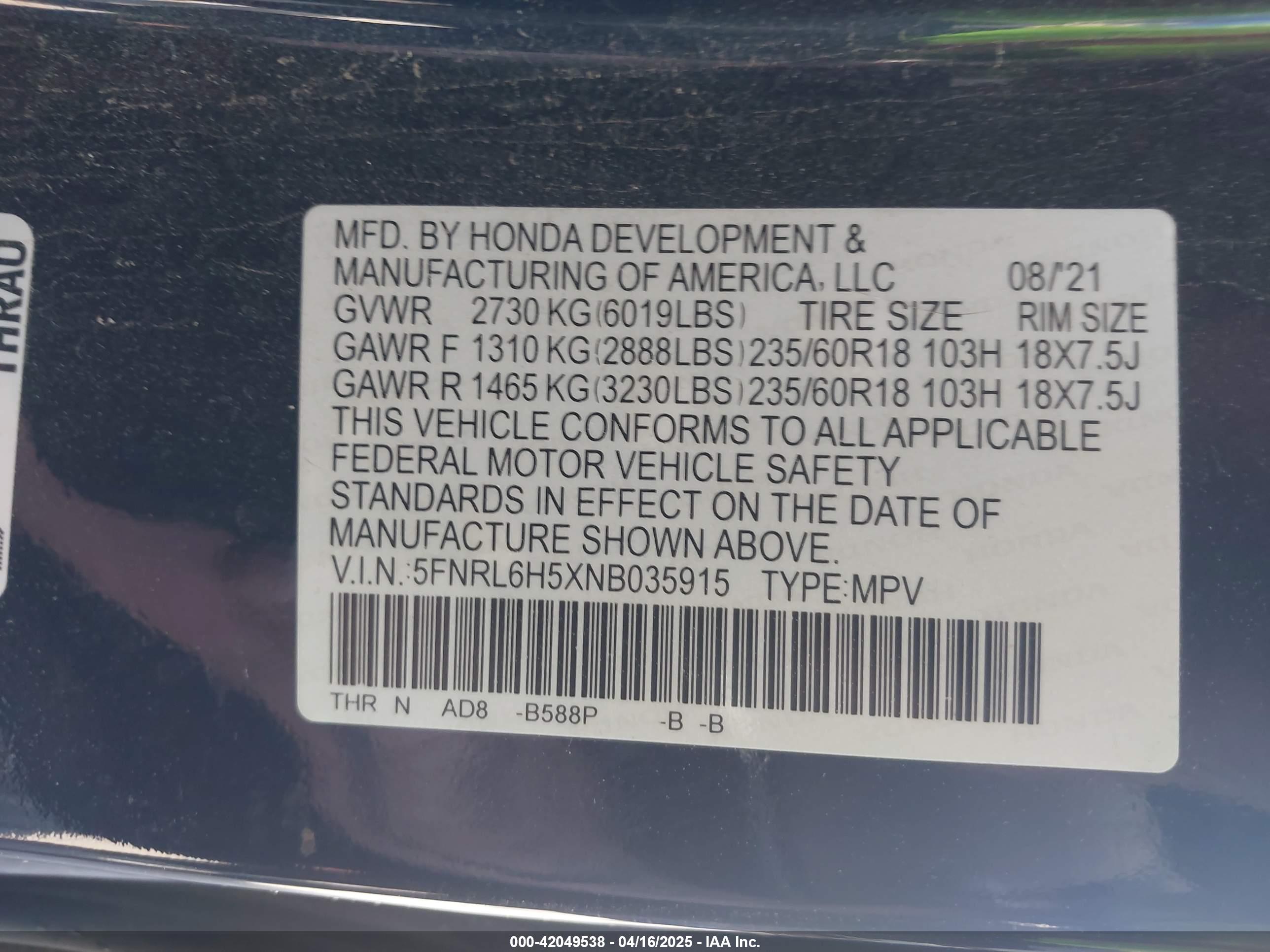 HONDA ODYSSEY image 9