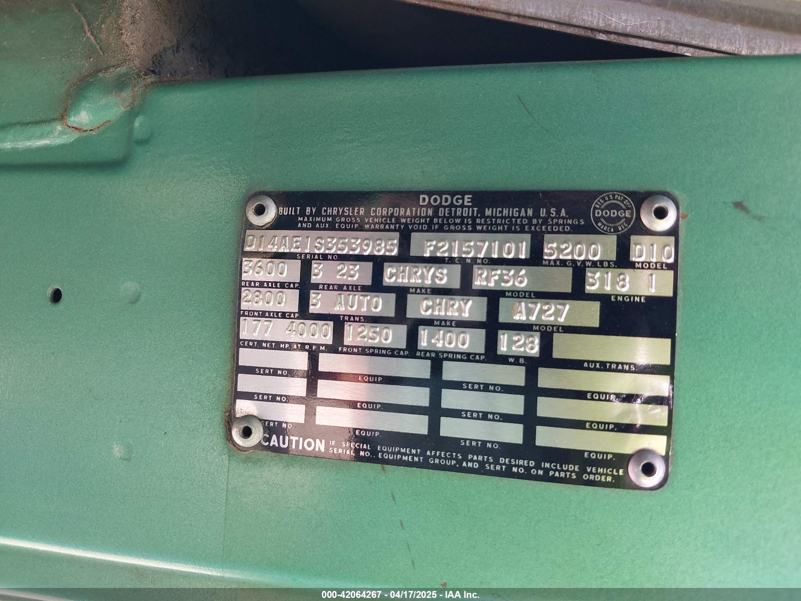 DODGE D100 image 9