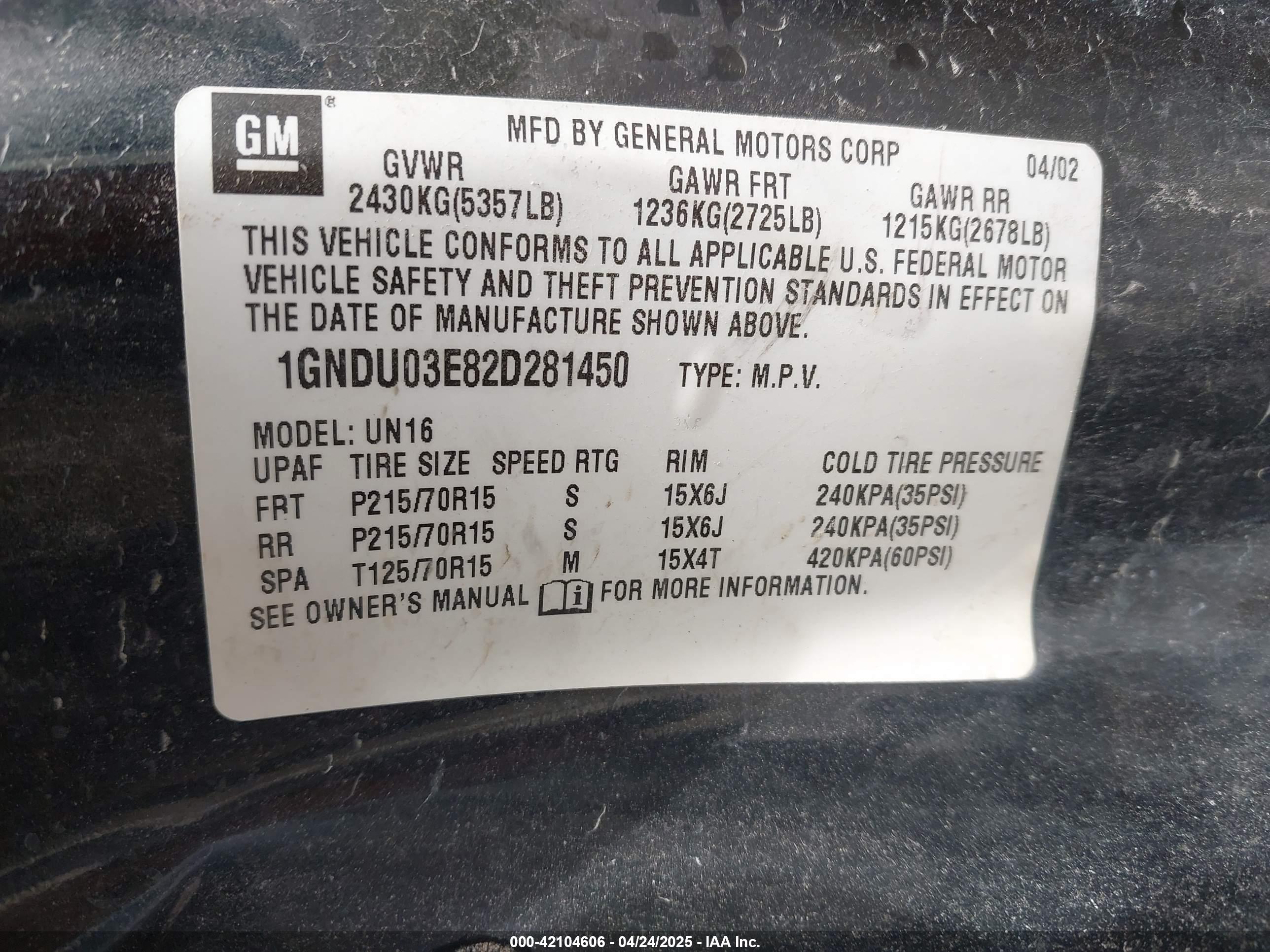 CHEVROLET VENTURE image 9