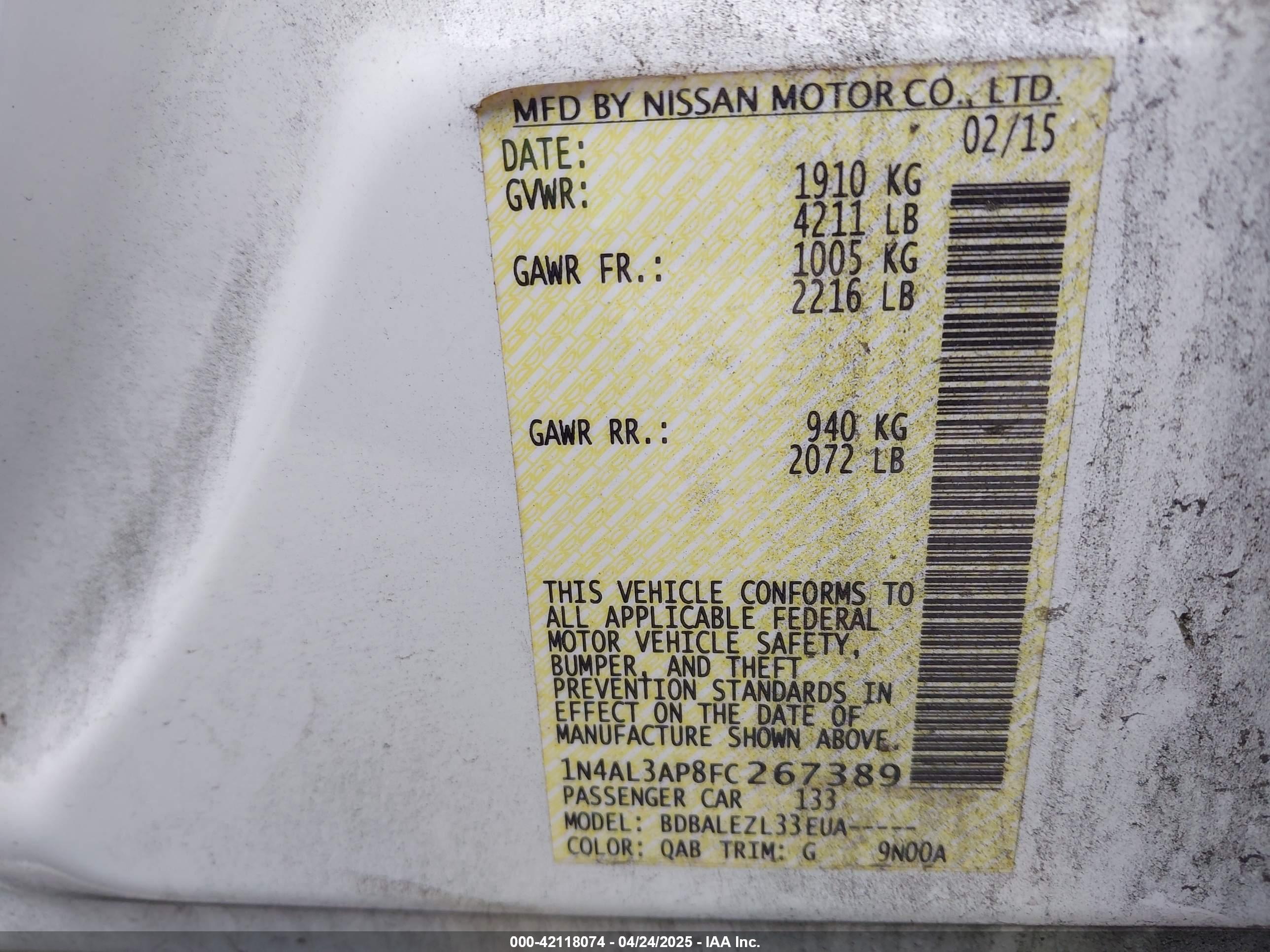 NISSAN ALTIMA image 9