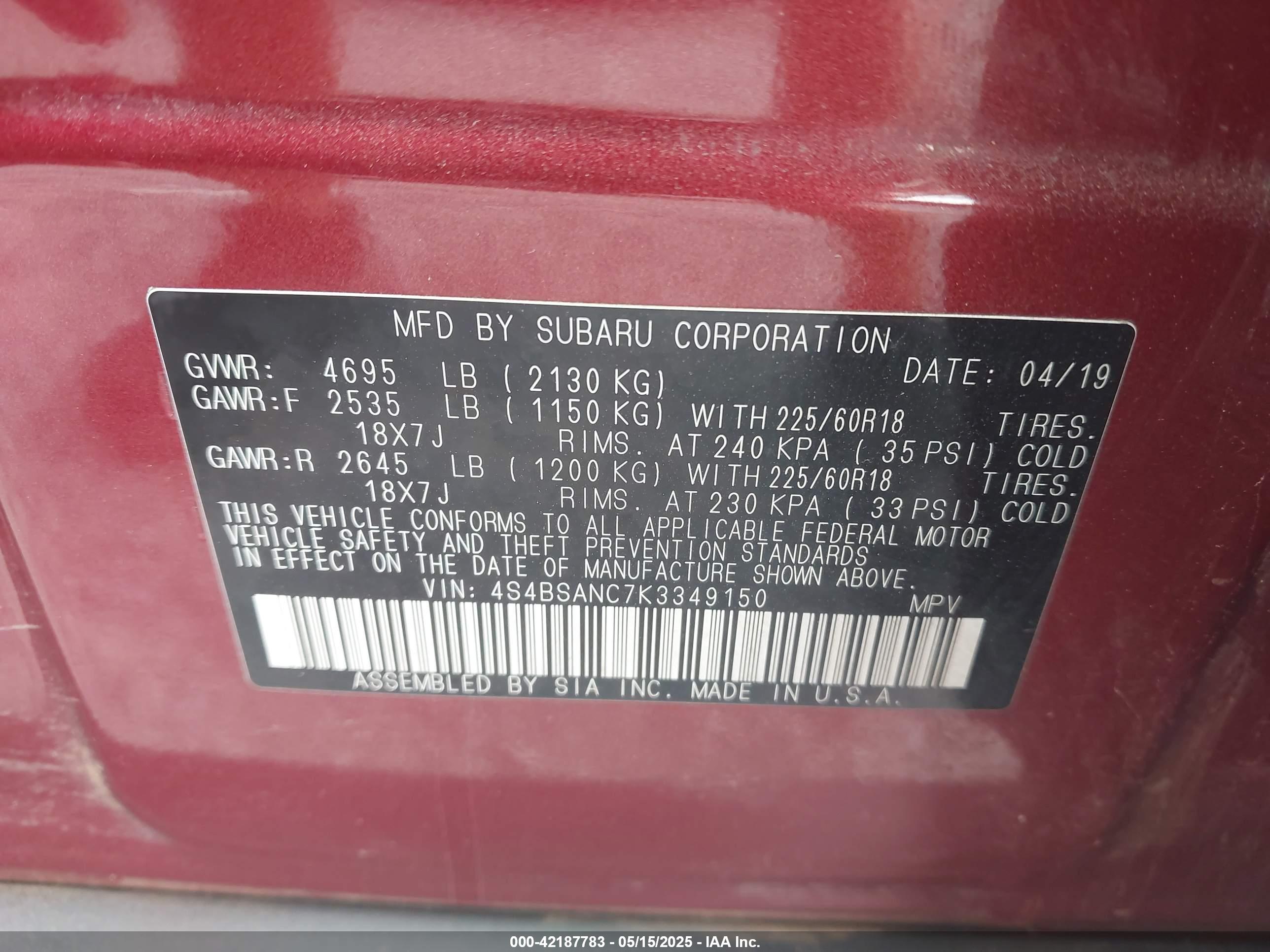 SUBARU OUTBACK image 9
