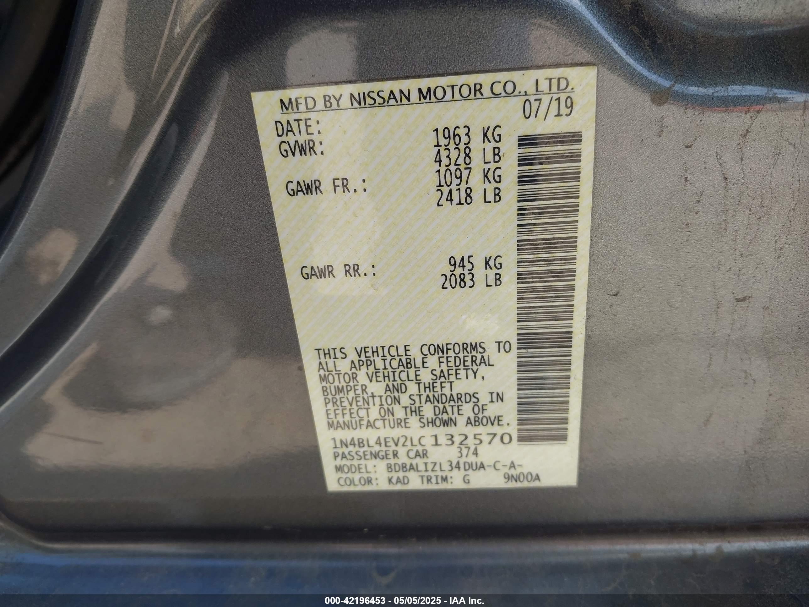 NISSAN ALTIMA image 9