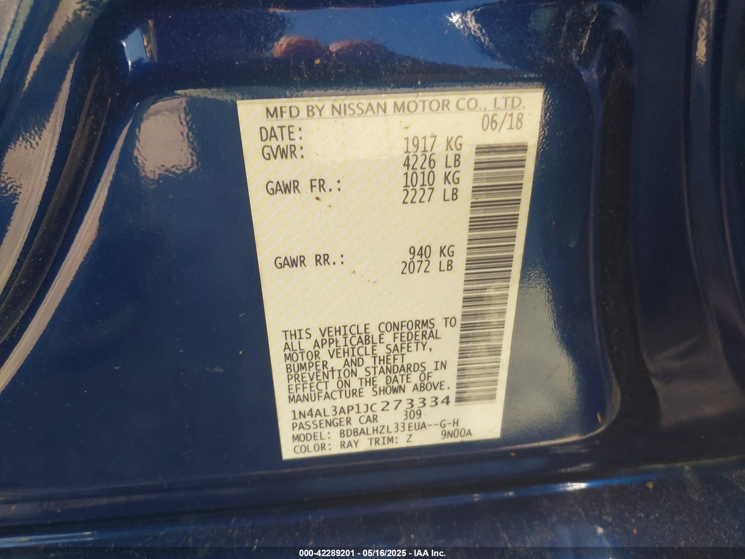 NISSAN ALTIMA image 9