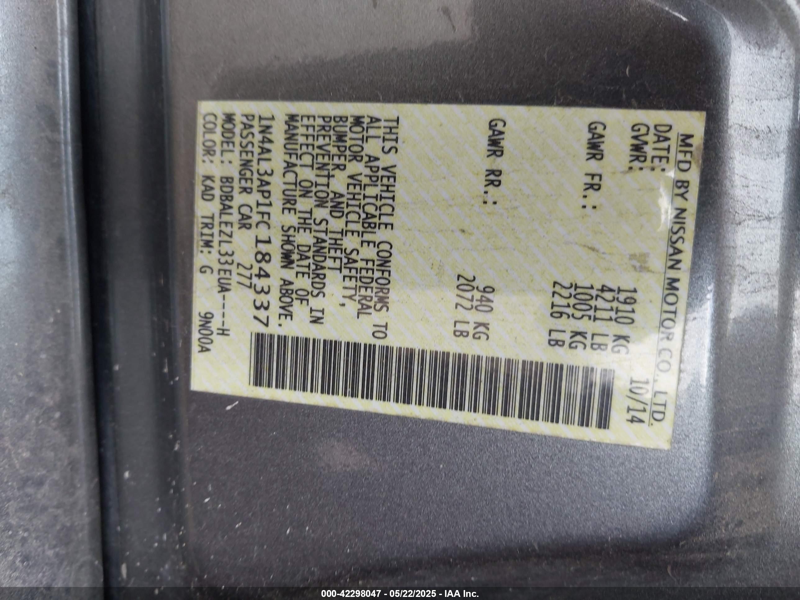 NISSAN ALTIMA image 9