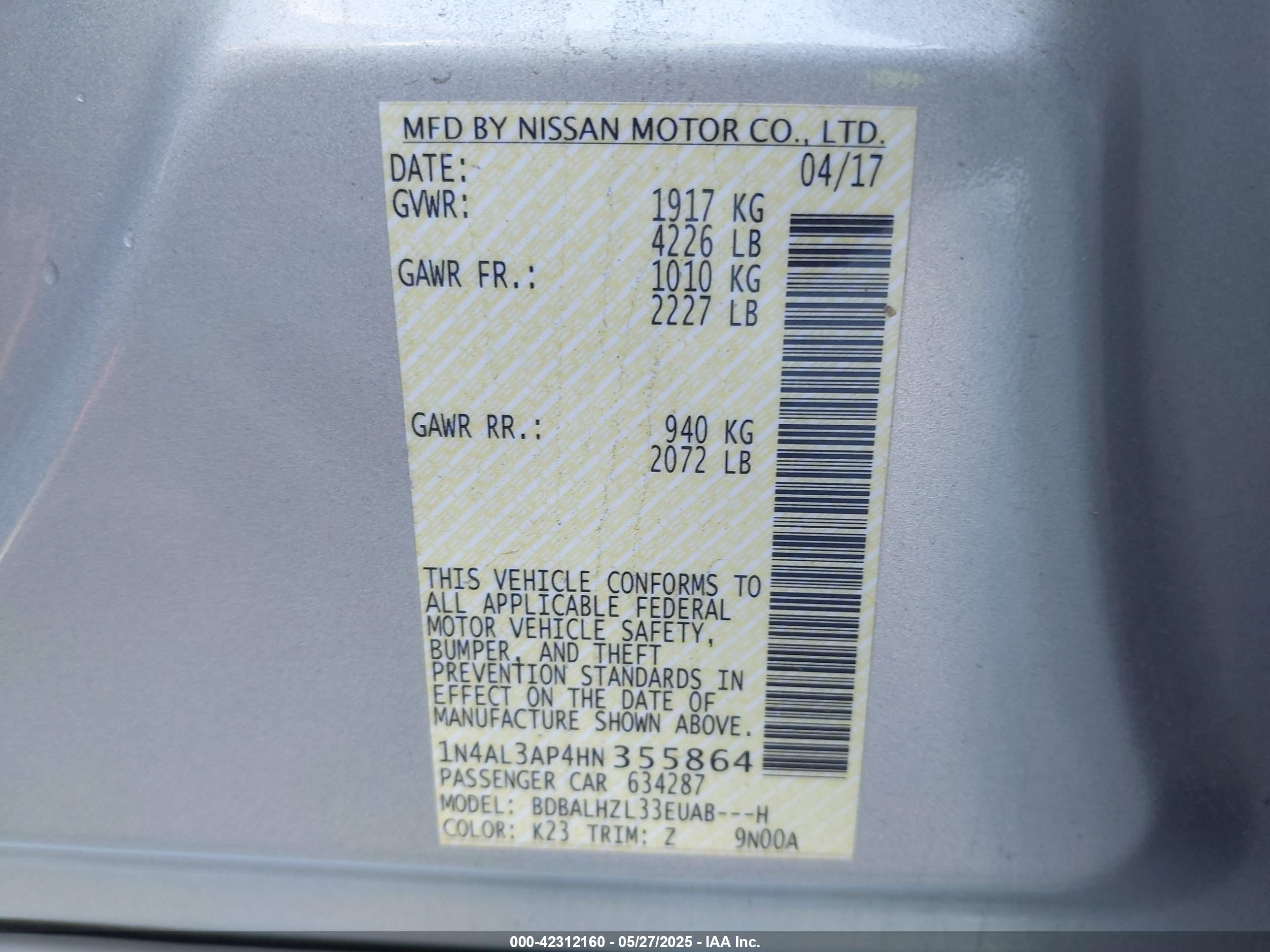 NISSAN ALTIMA image 9