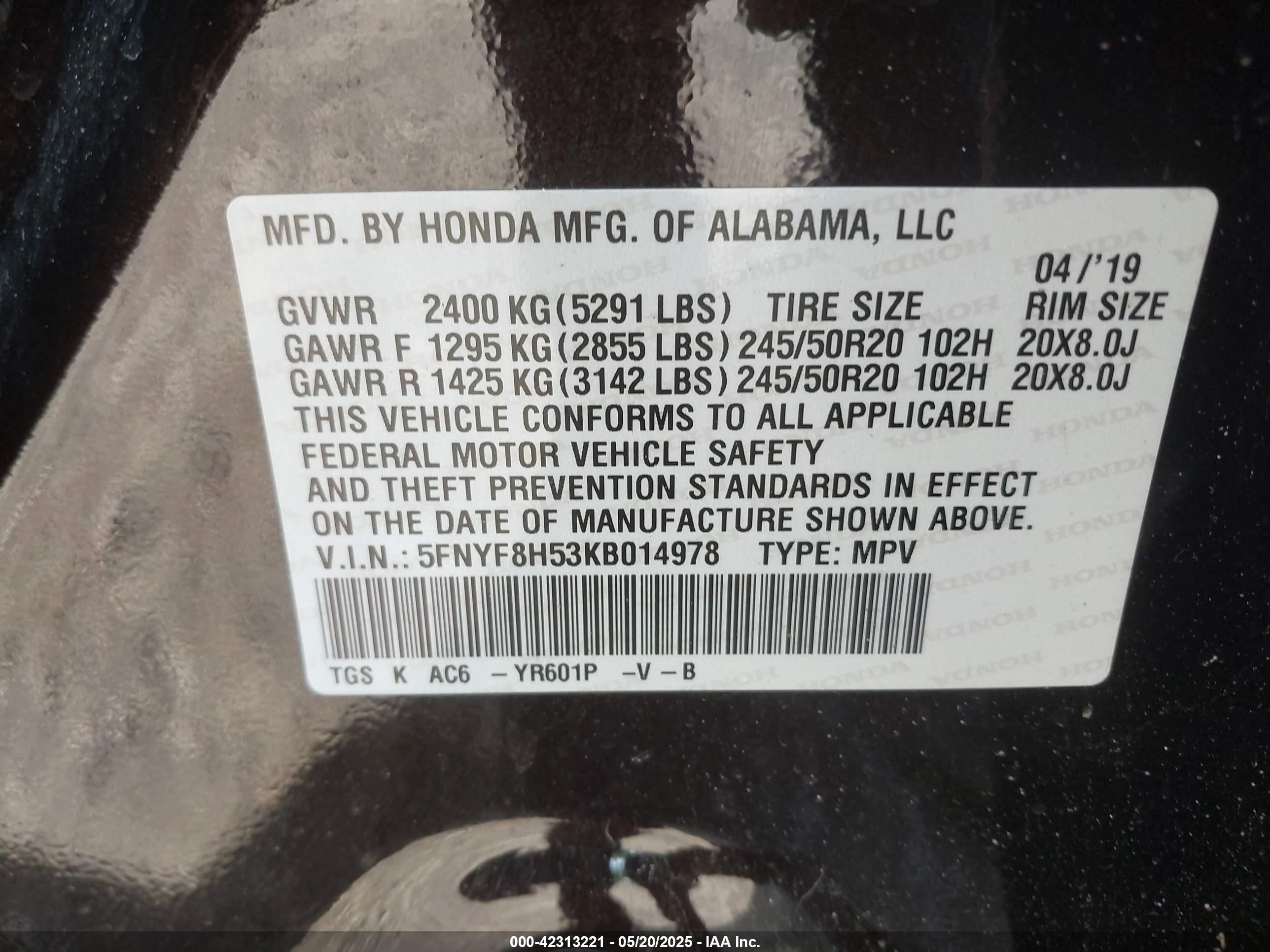 HONDA PASSPORT image 9