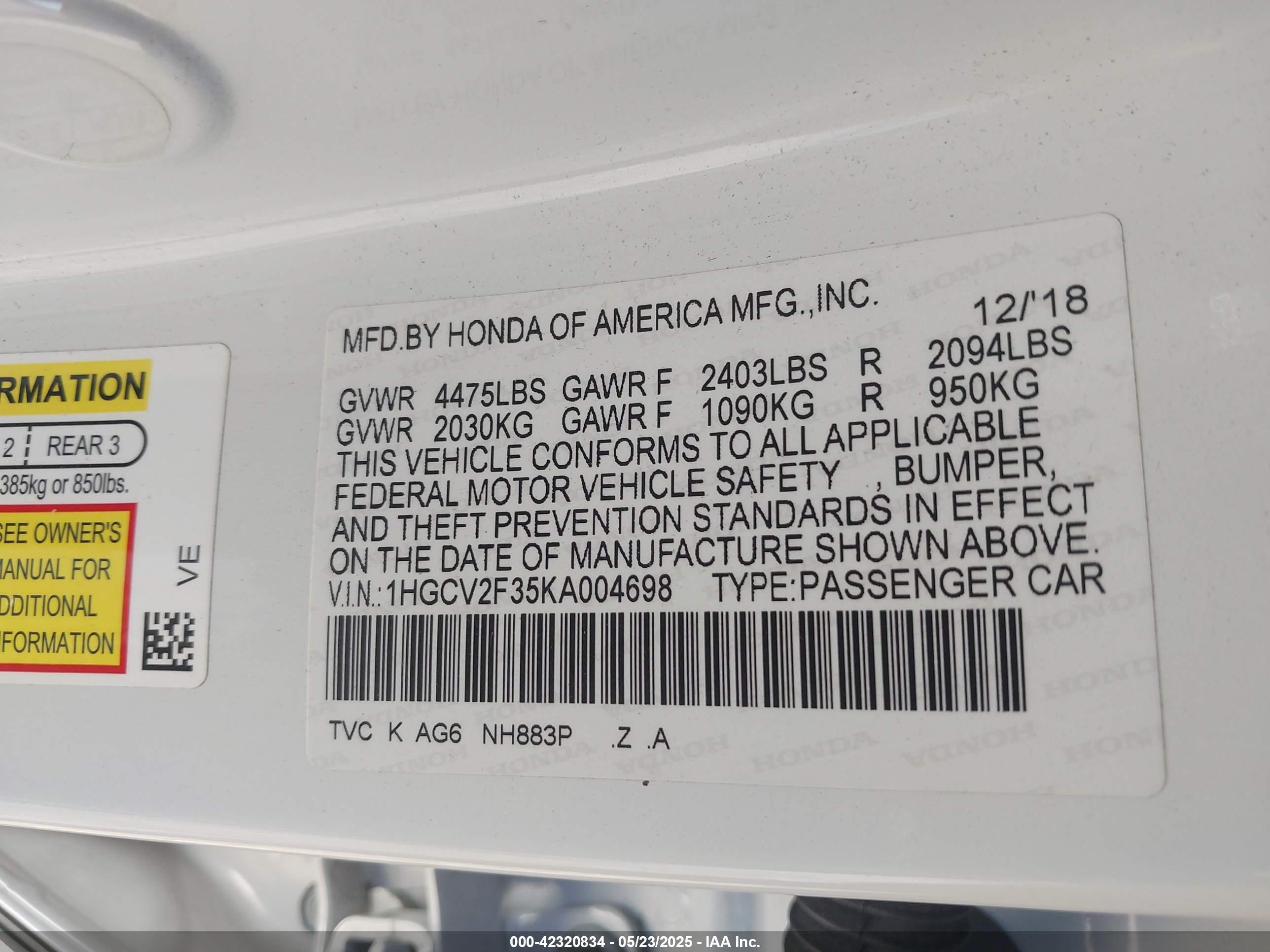 HONDA ACCORD image 9