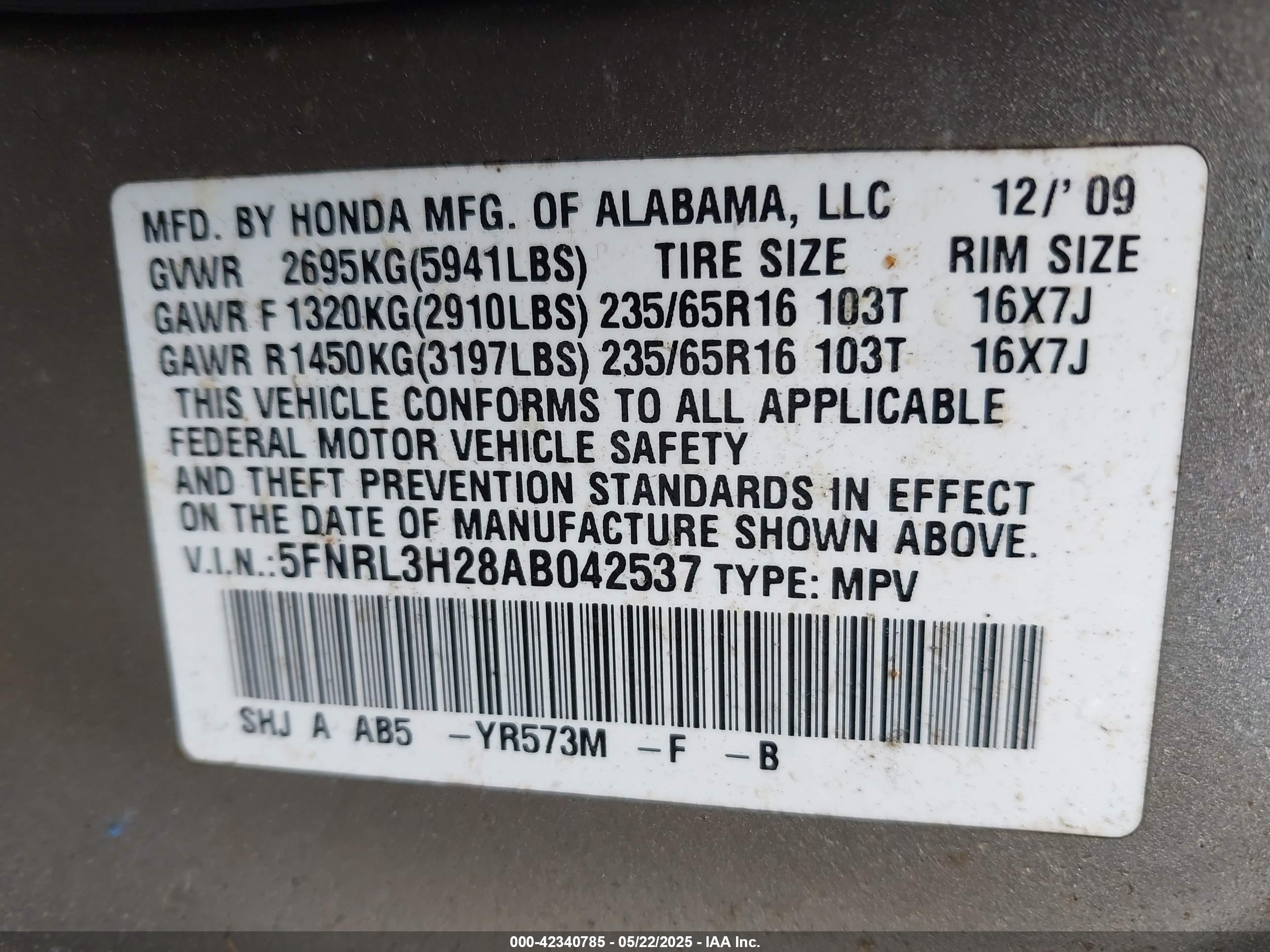 HONDA ODYSSEY image 9