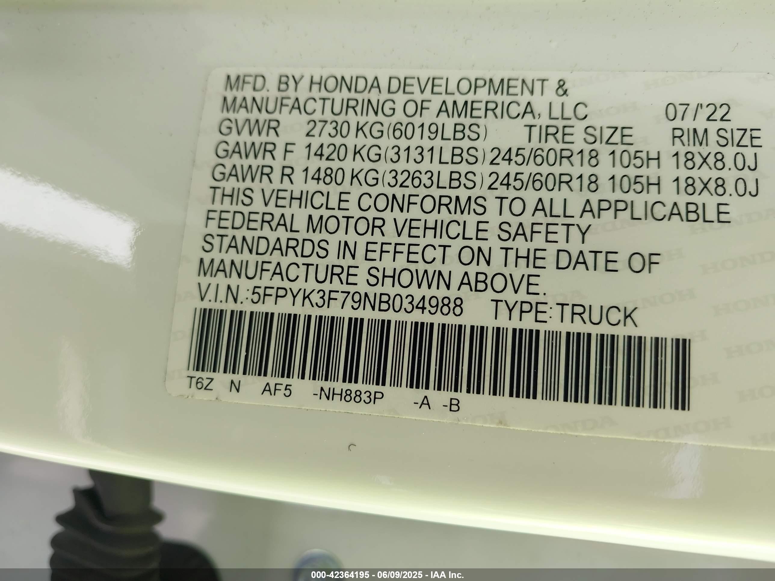 HONDA RIDGELINE image 9