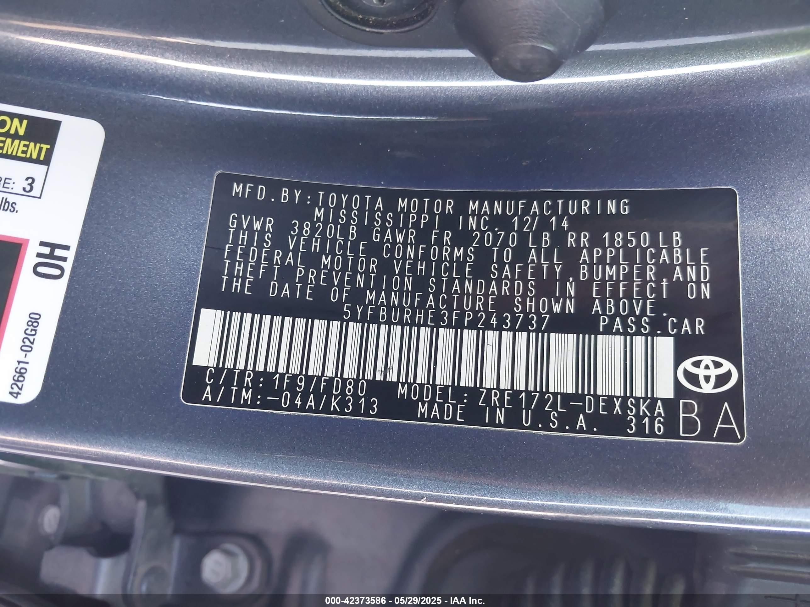 TOYOTA COROLLA image 9