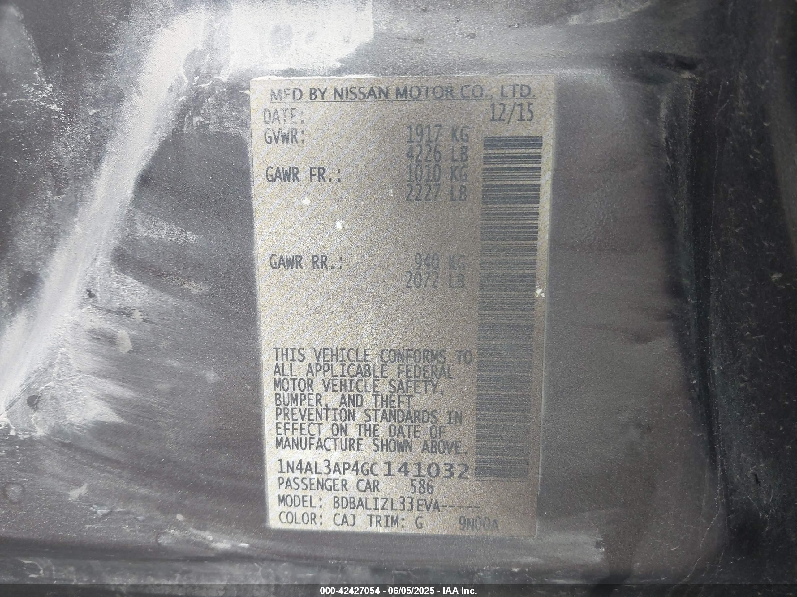 NISSAN ALTIMA image 9