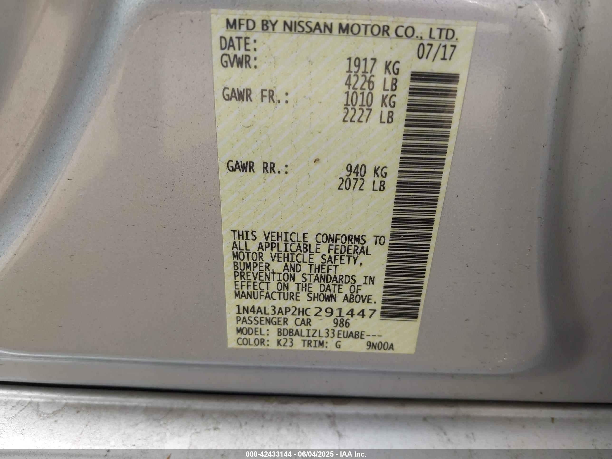 NISSAN ALTIMA image 9