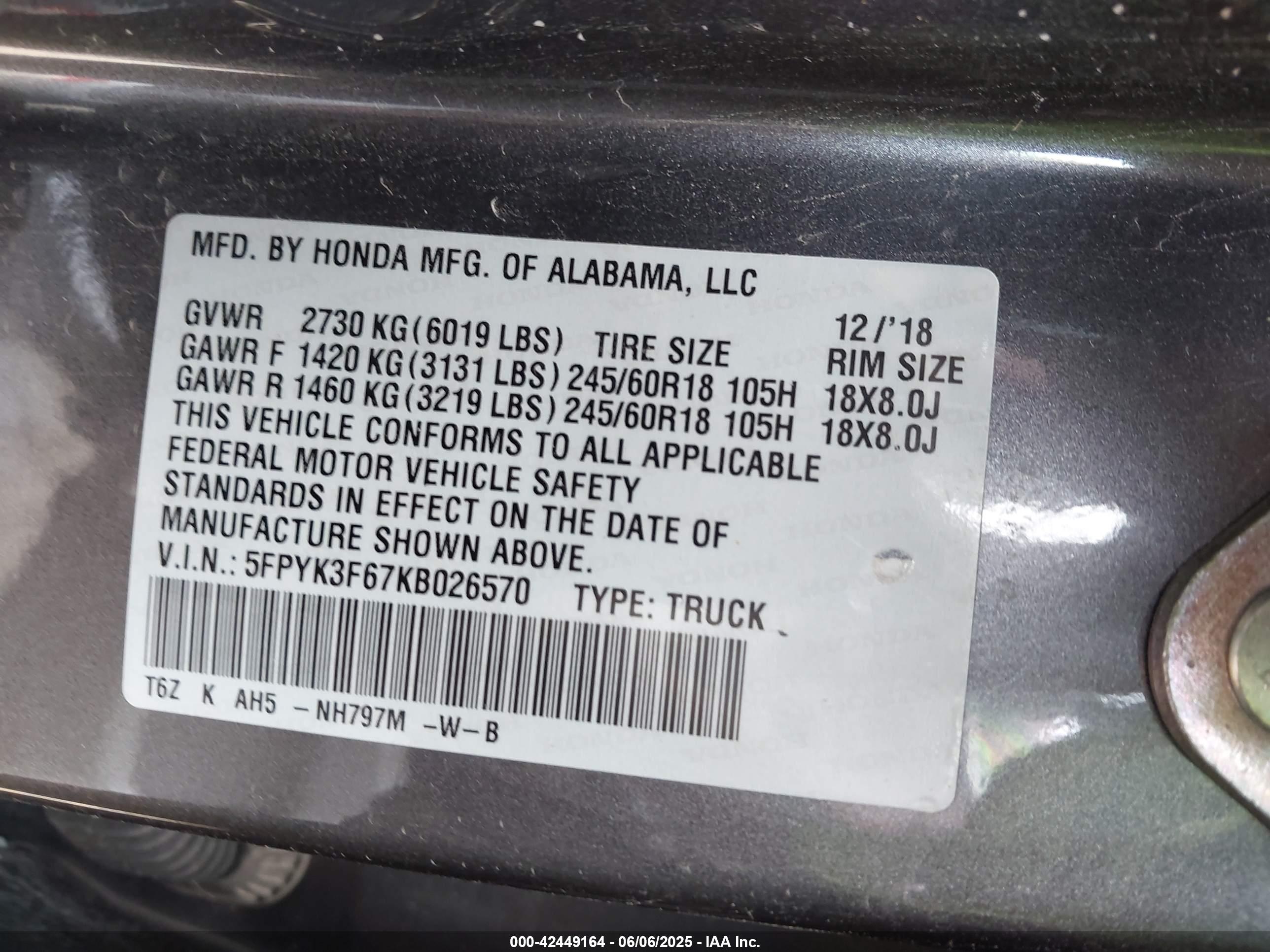HONDA RIDGELINE image 9