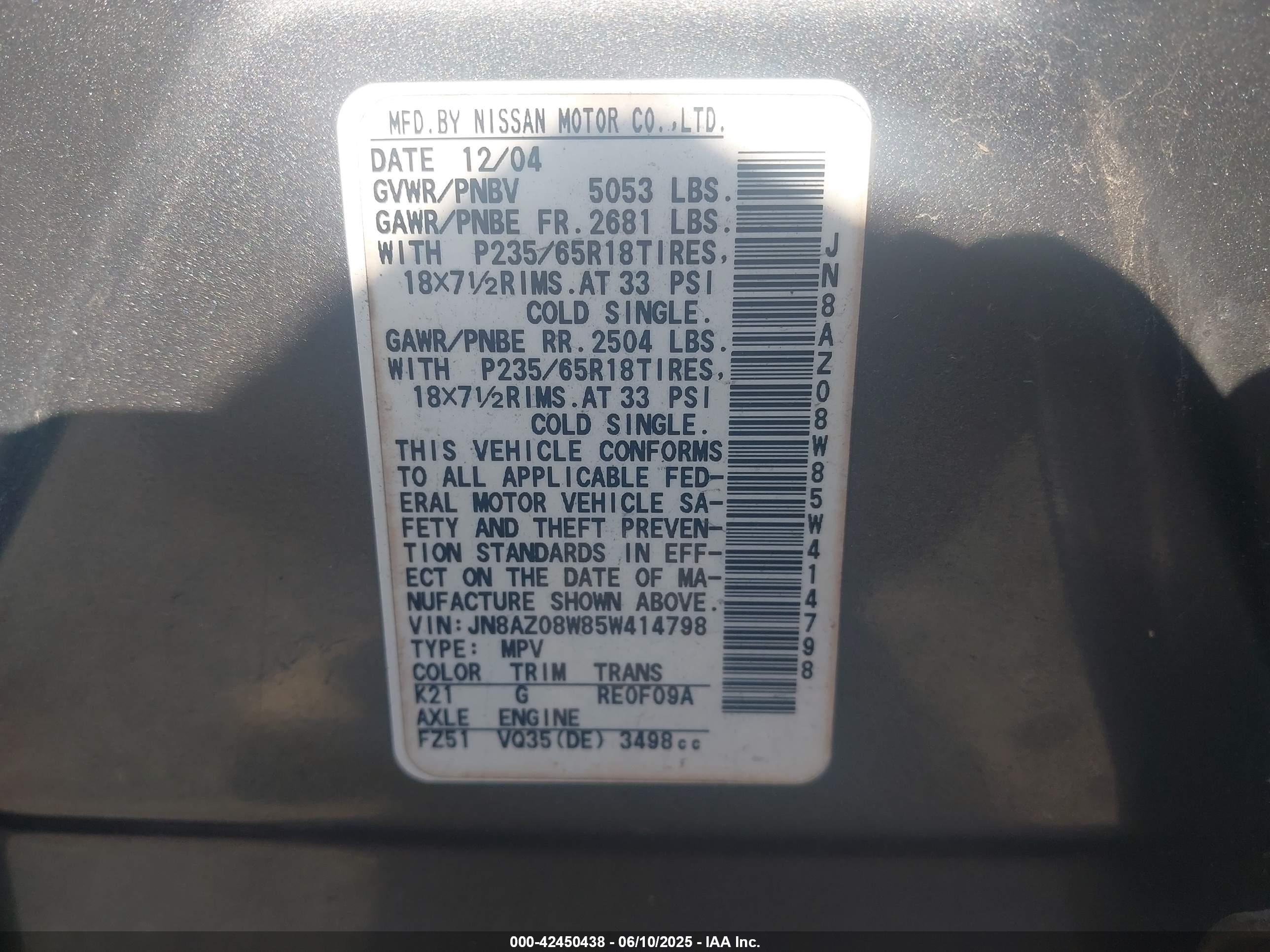 NISSAN MURANO image 9