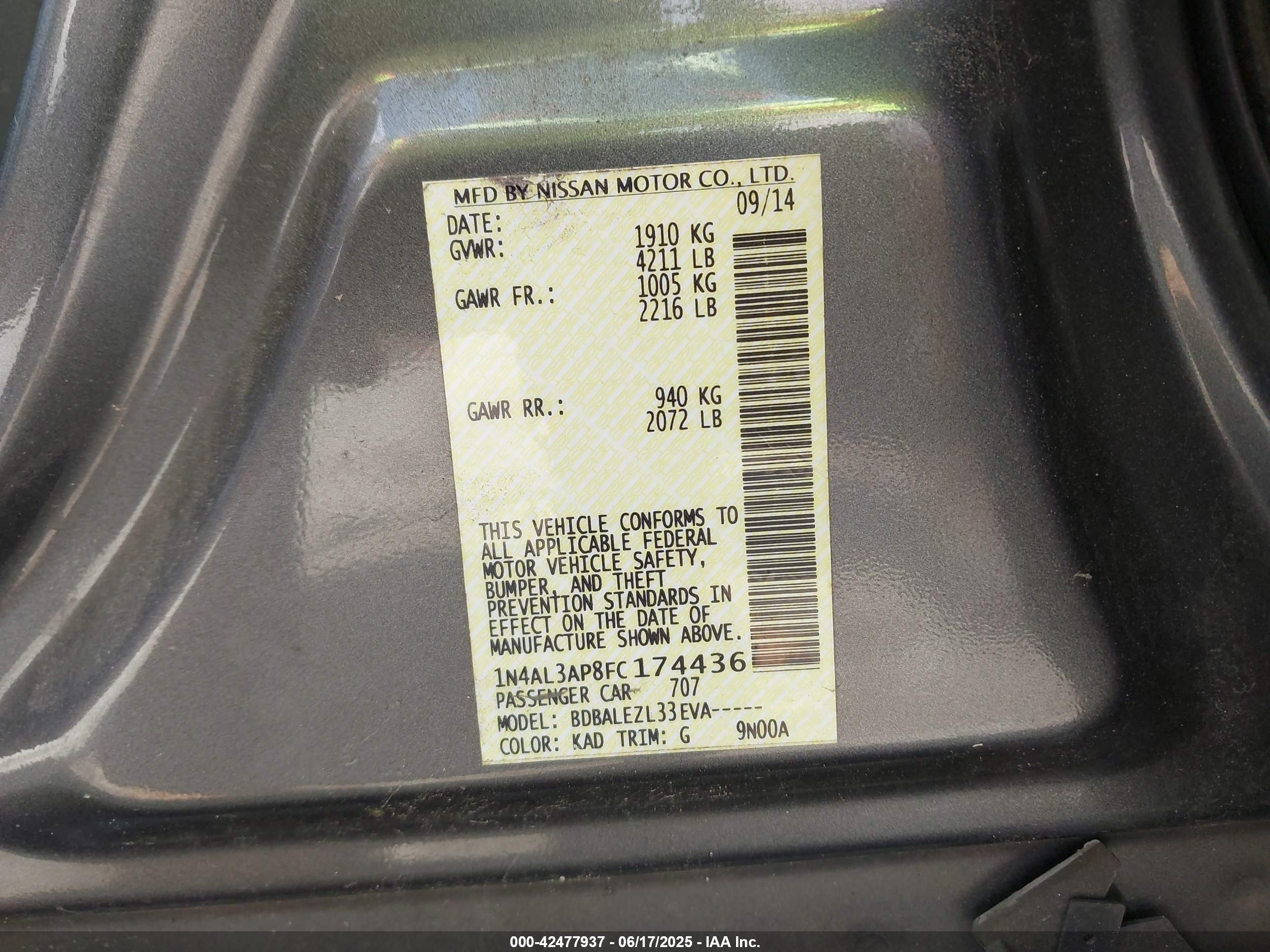 NISSAN ALTIMA image 9