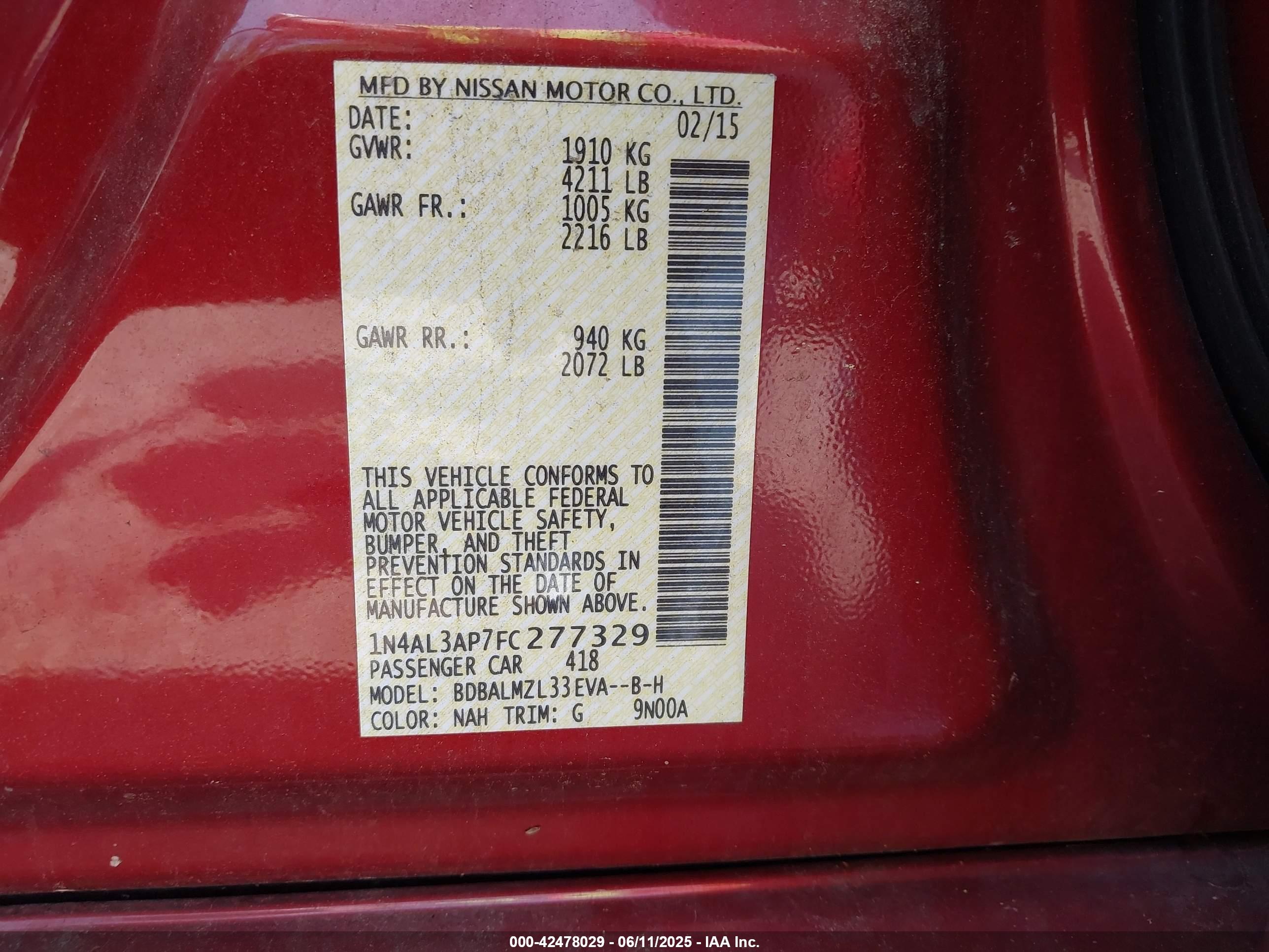 NISSAN ALTIMA image 9