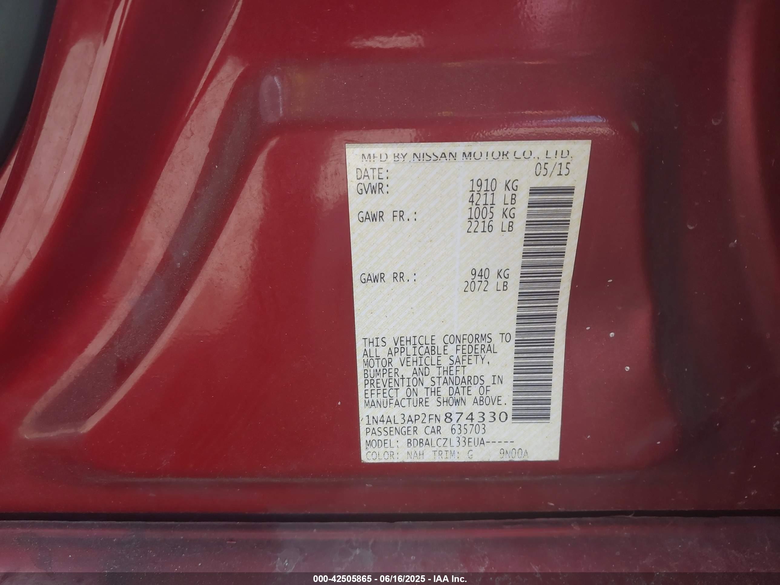 NISSAN ALTIMA image 9