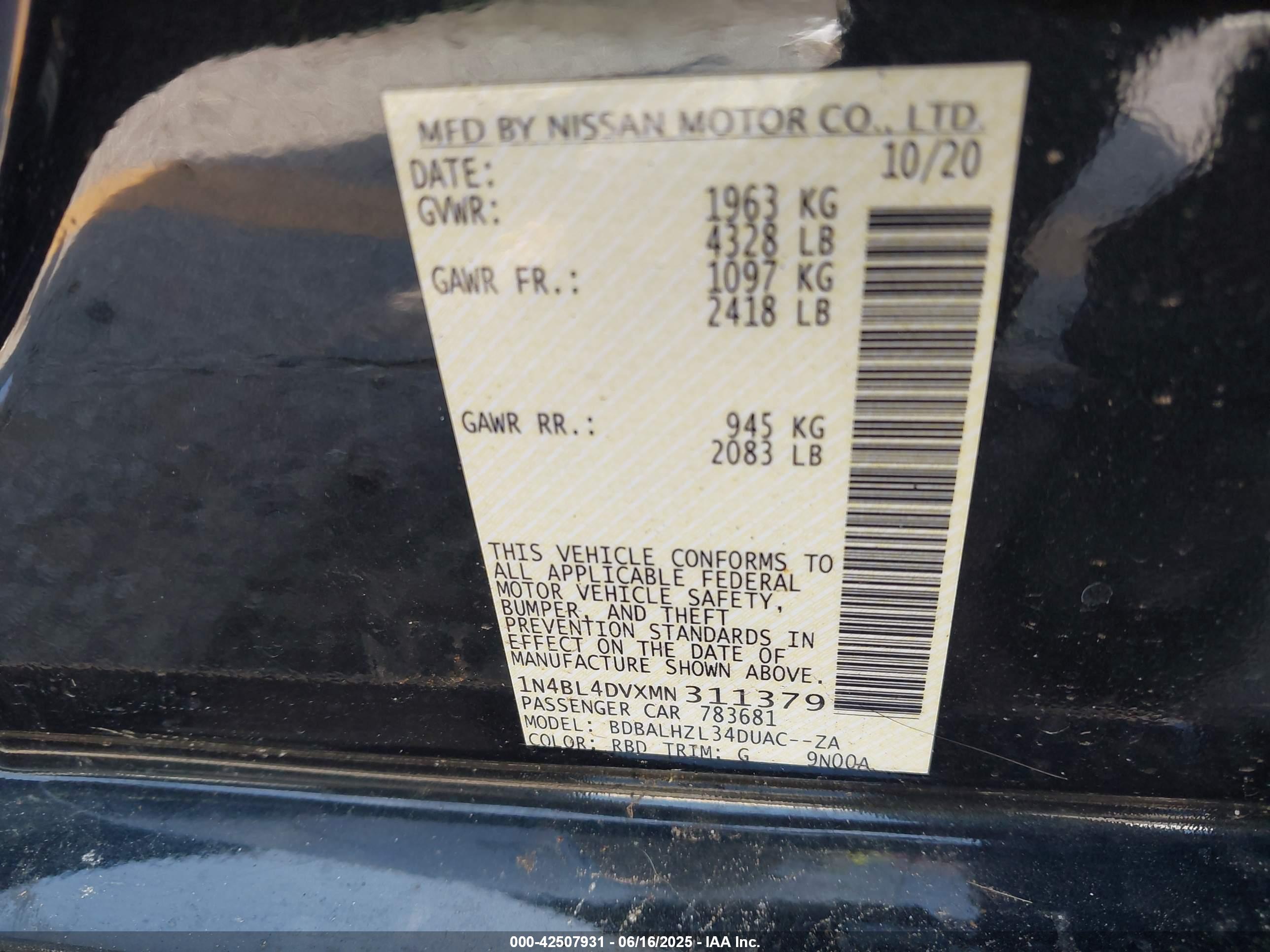NISSAN ALTIMA image 9