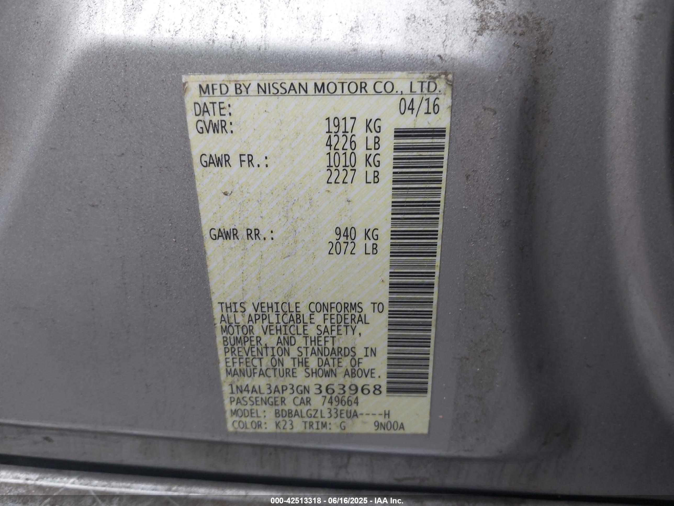 NISSAN ALTIMA image 9