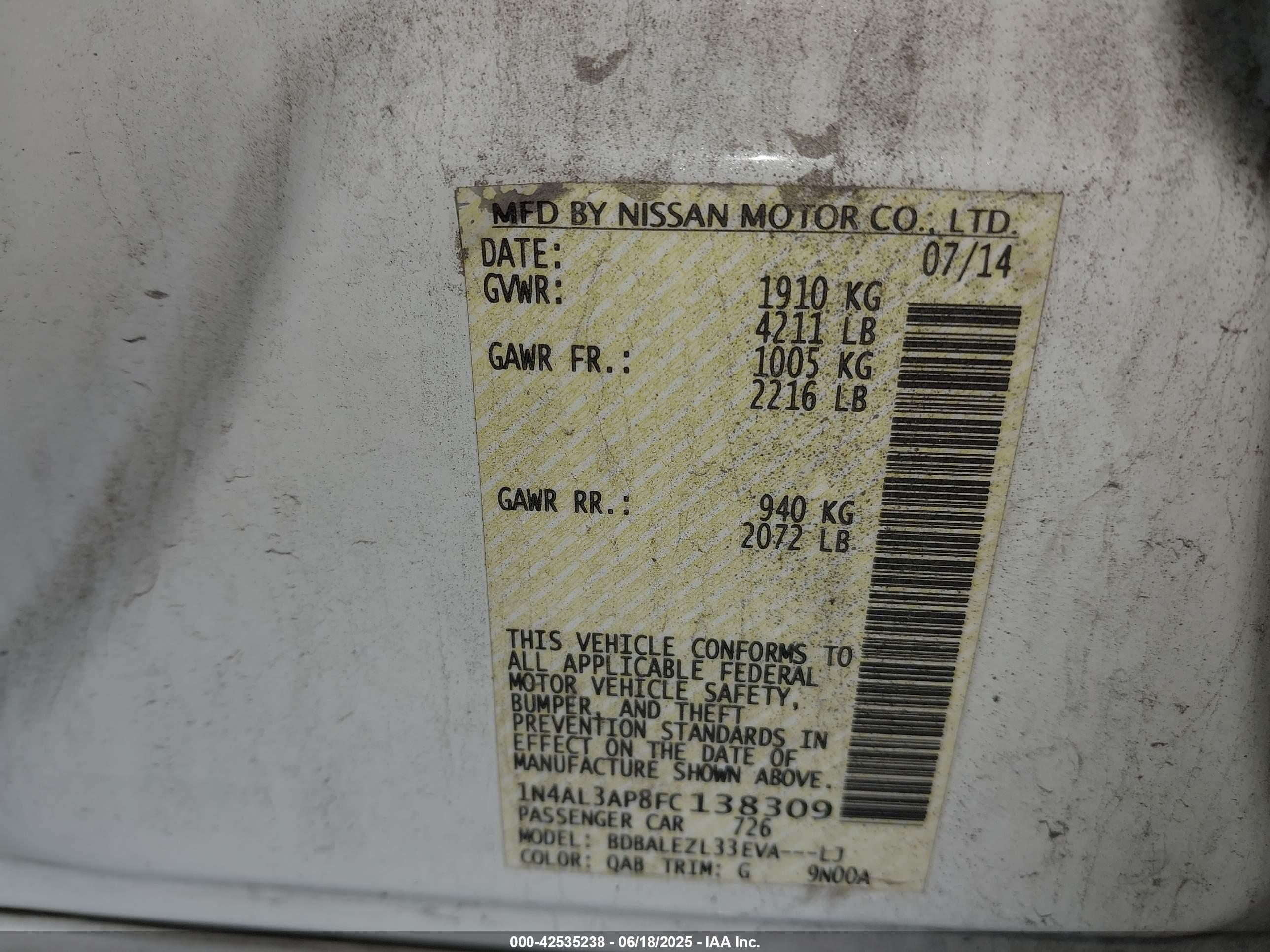 NISSAN ALTIMA image 9